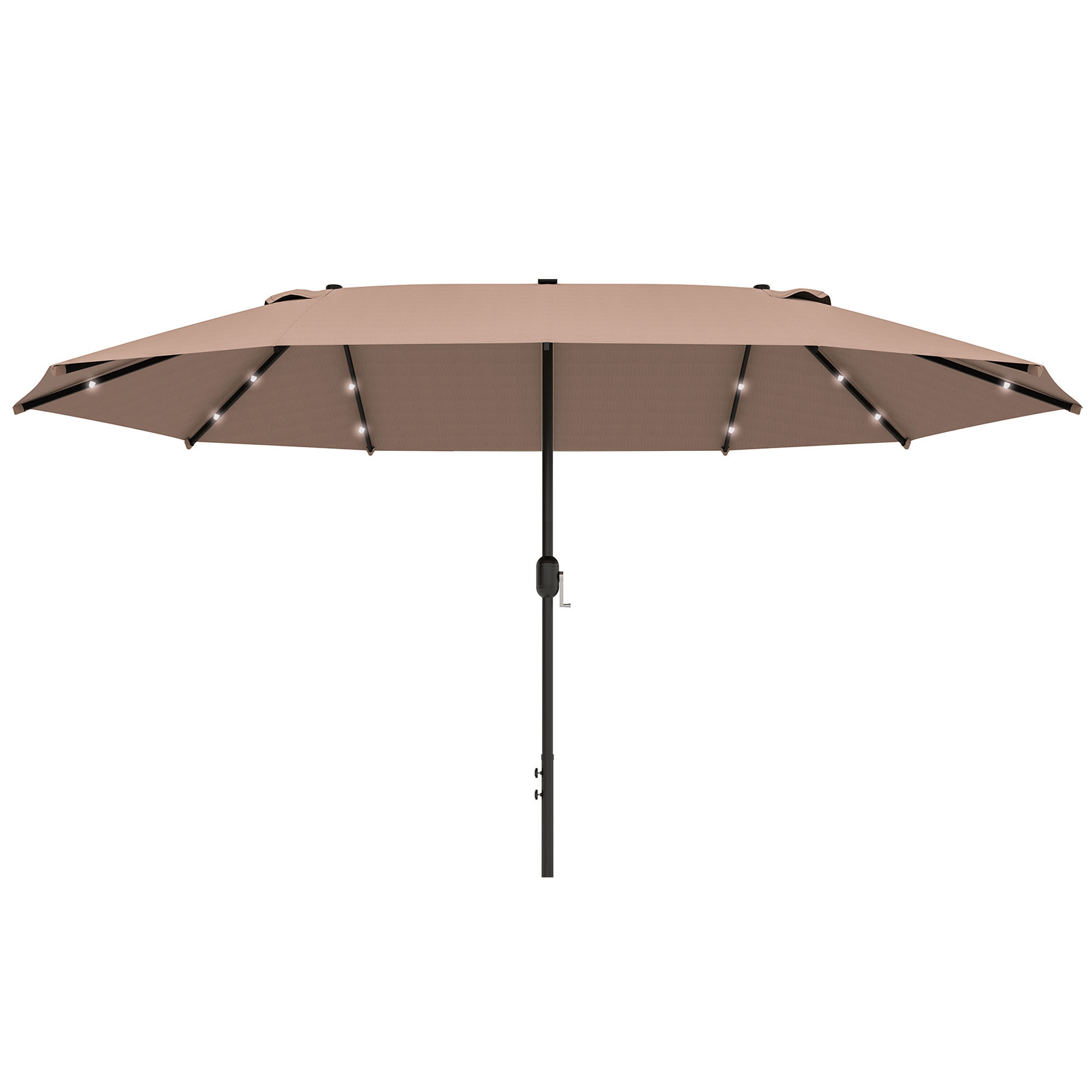 Outsunny Parasol Oval Khaki 440 x 260 cm