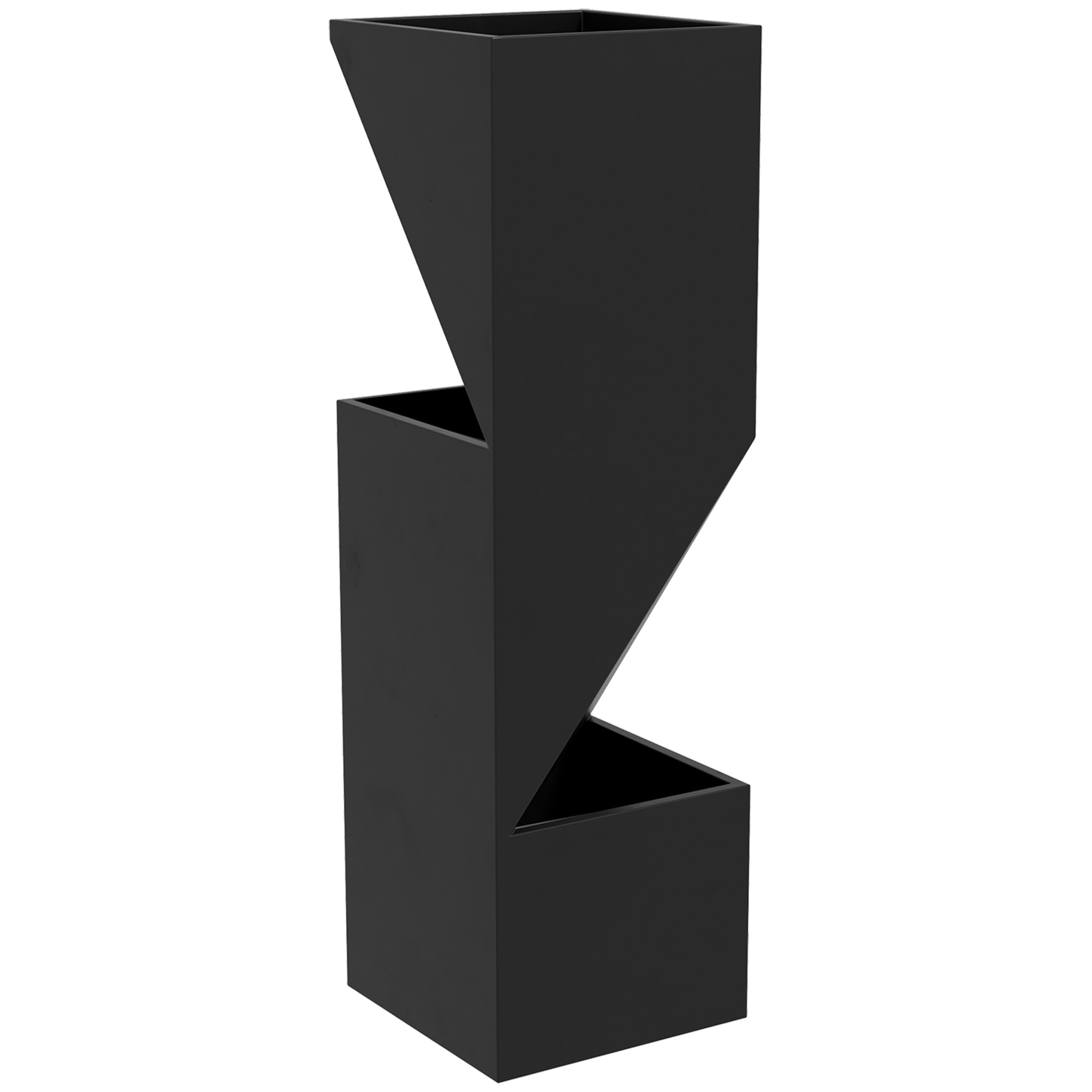 Outsunny Maceta para Plantas de Interior con agujeros de drenaje en metal 30x30x100 cm Negro   Aosom España