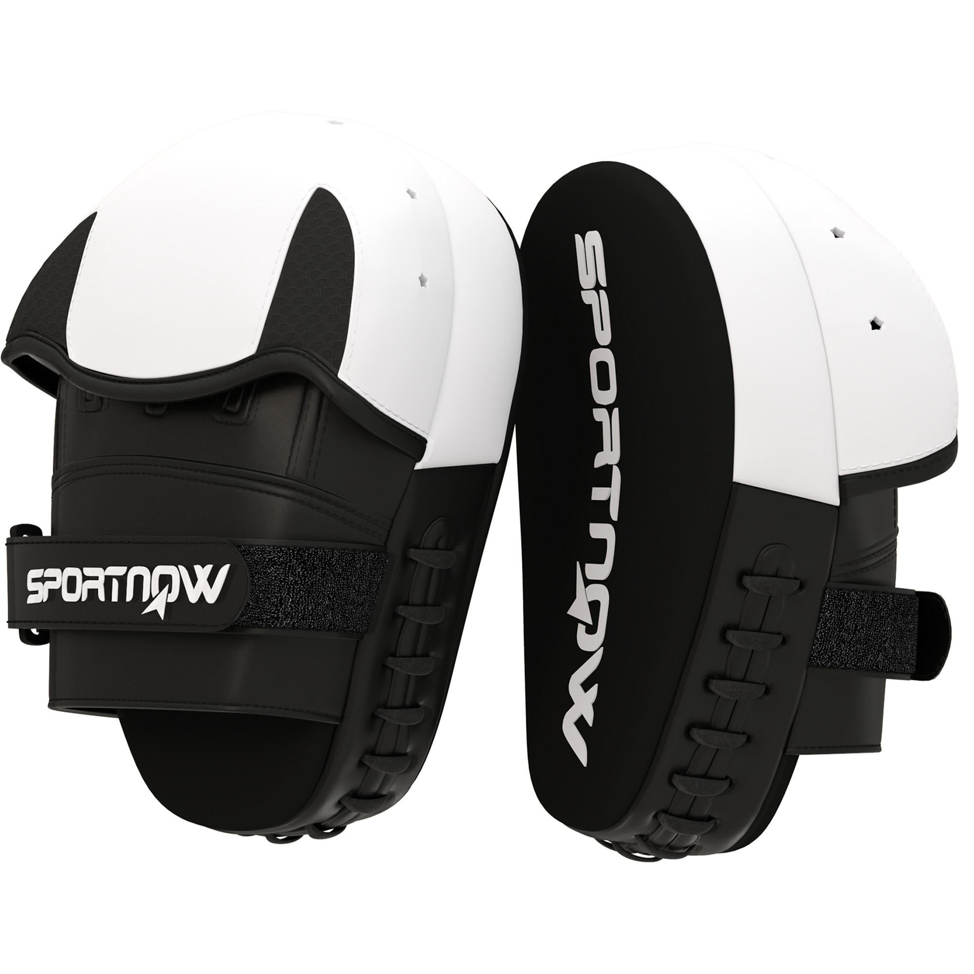 Image of SPORTNOW Pattes d'orso da boxe guanti da boxe con copri-dita per Muay Thai Kickboxing Arti Marziali MMA 24 x 19 x 4 cm bianco006