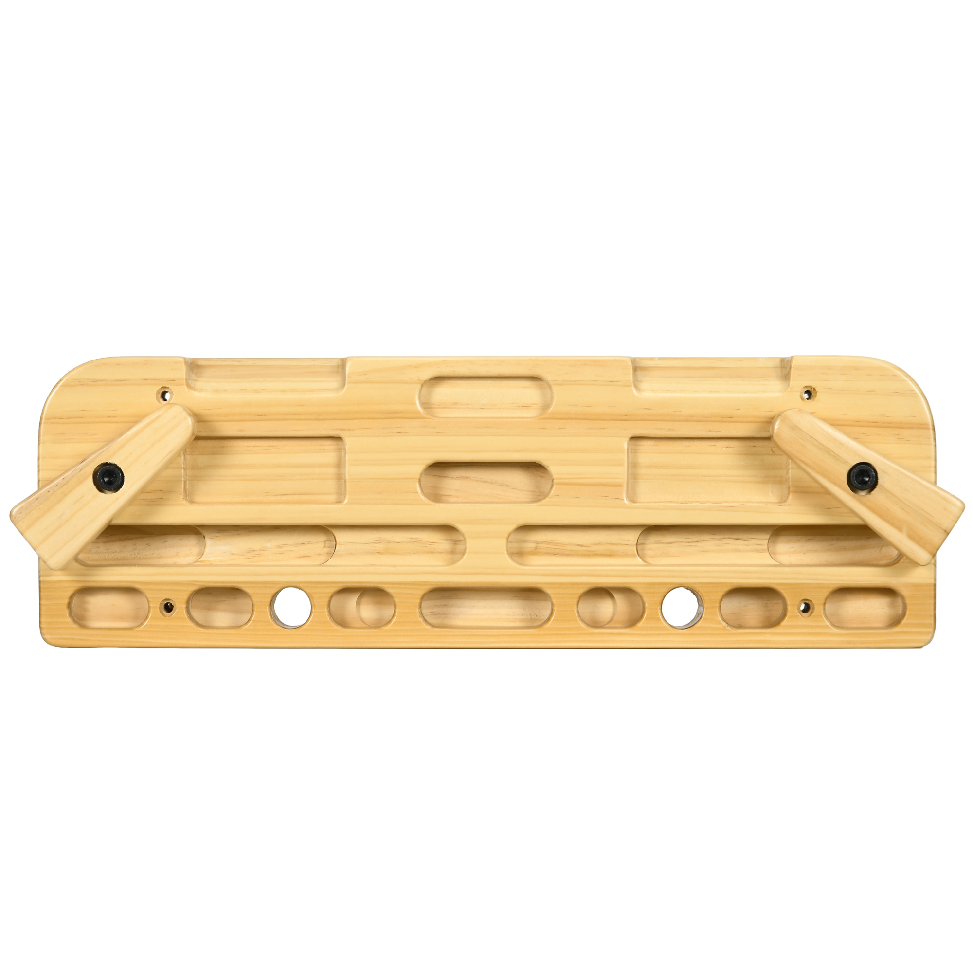 SPORTNOW Trave da arrampicata grande pannello da appendere per allenamento con 19 tacche con viti di montaggio 57 x 18 cm naturale