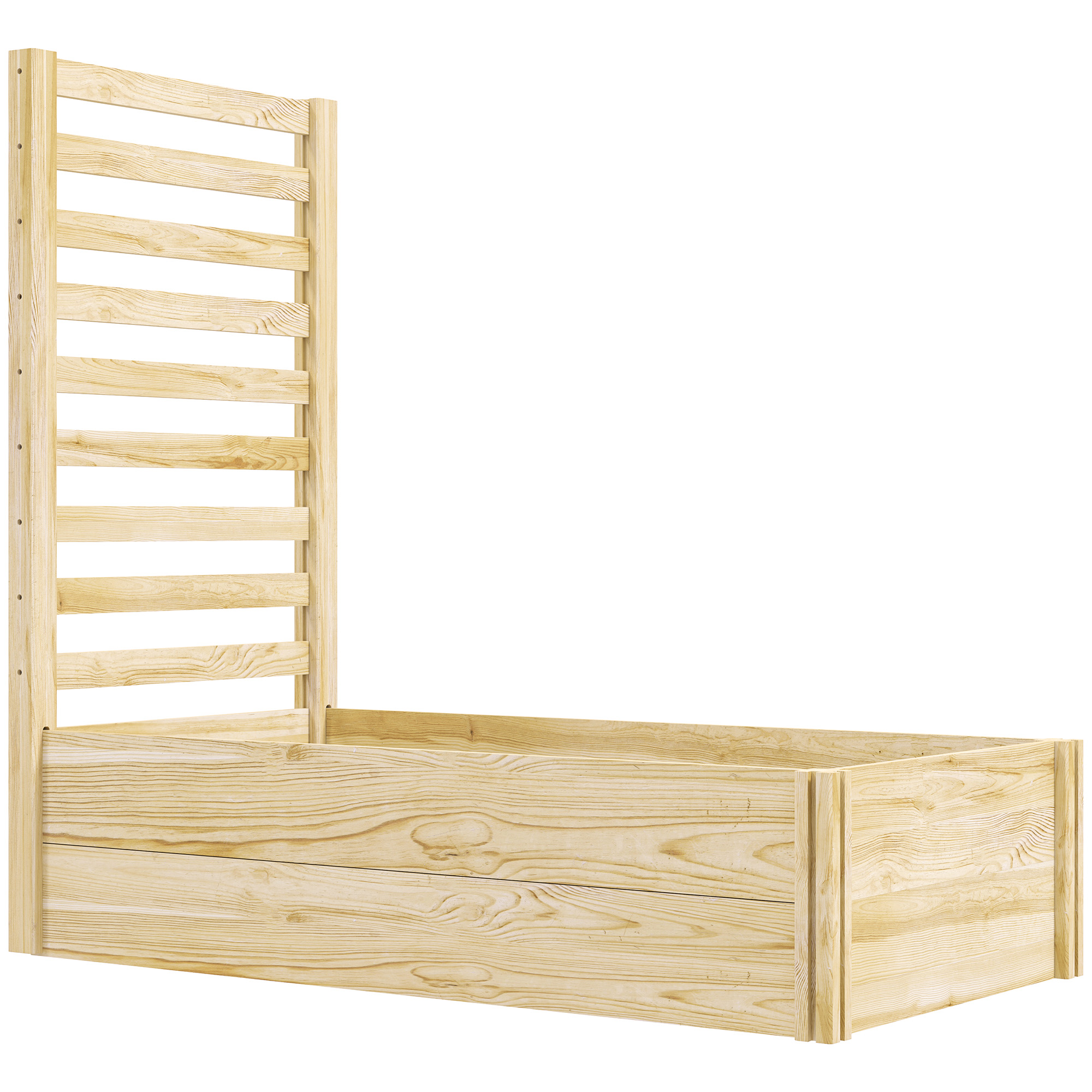 Outsunny Jardinière con enrejado macetero de jardín dim. 115L x 60An x 110Alt cm madera pino natural