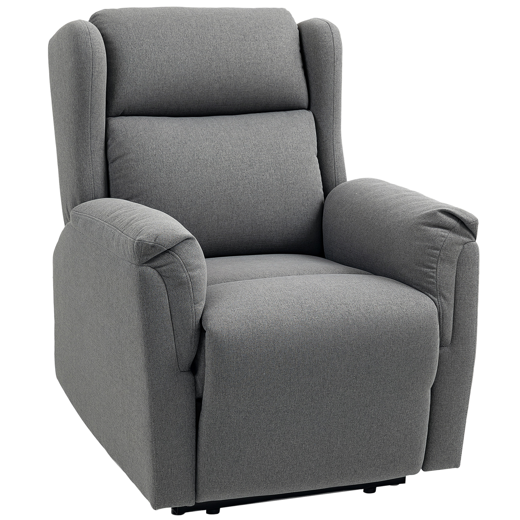 HOMCOM Sillón reclinable, sillón acolchado ajustable con reposapiés, inclinación de 160°, aspecto de lino, montaje rápido, Gris oscuro