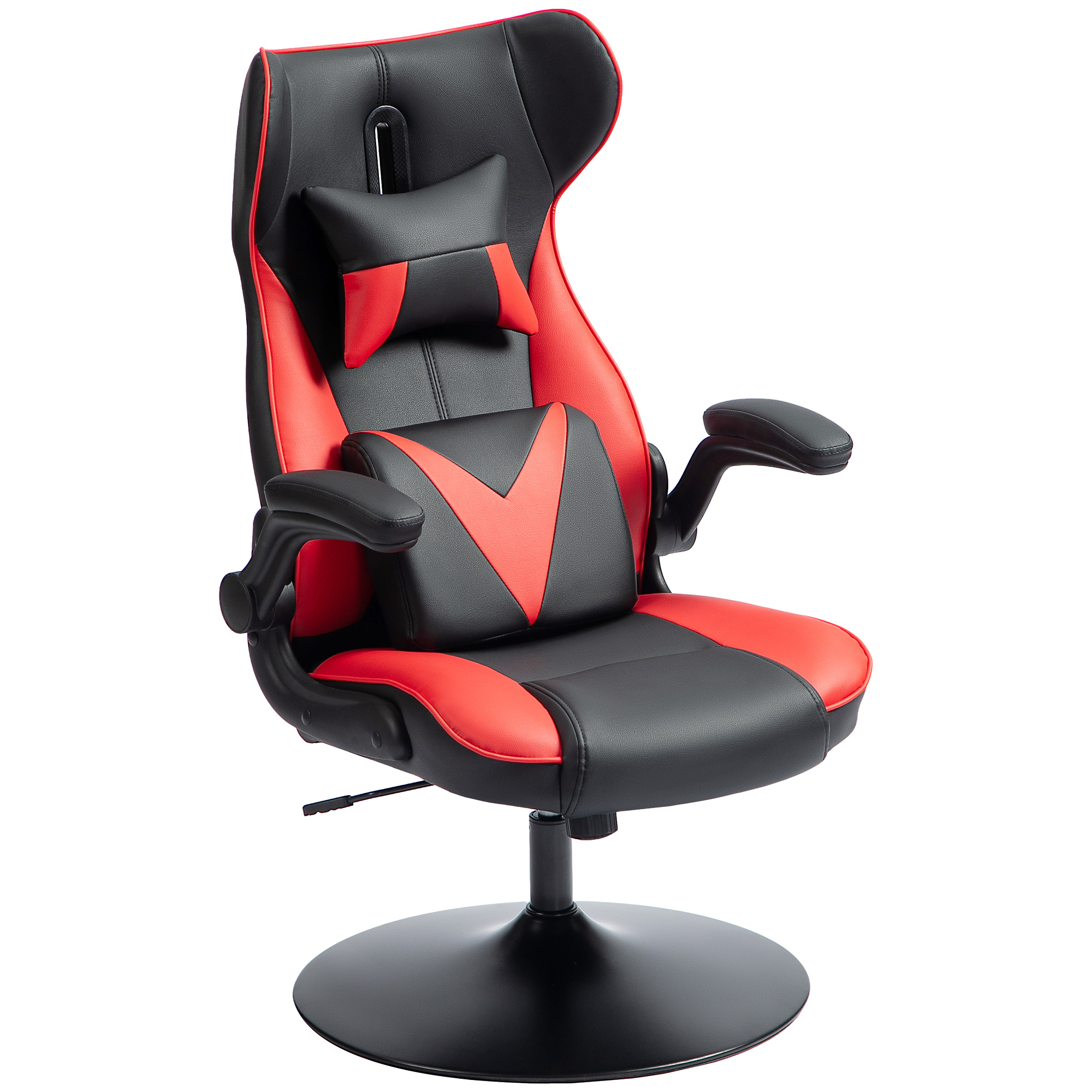 Vinsetto Sedia da Gaming con Funzione Oscillante, Sedia Girevole, Regolabile in Altezza, Seduta Imbottita, Metallo, 67 x 71 x 112 cm, Rosso