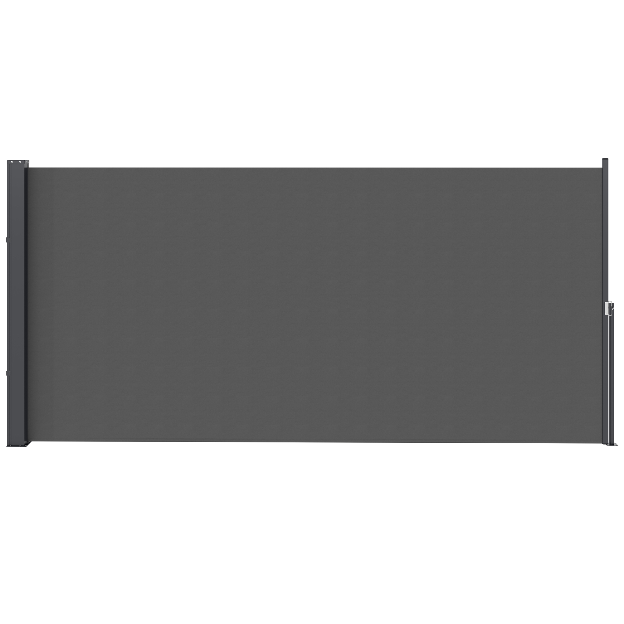 Outsunny Seitlicher ausziehbarer Sichtschutzzaun Paravent für den Garten Abmessungen 3L x 1,4H m Alu. Hochdichtes UV-beständiges 180 g/m² Polyester Dunkelgrau Aosom