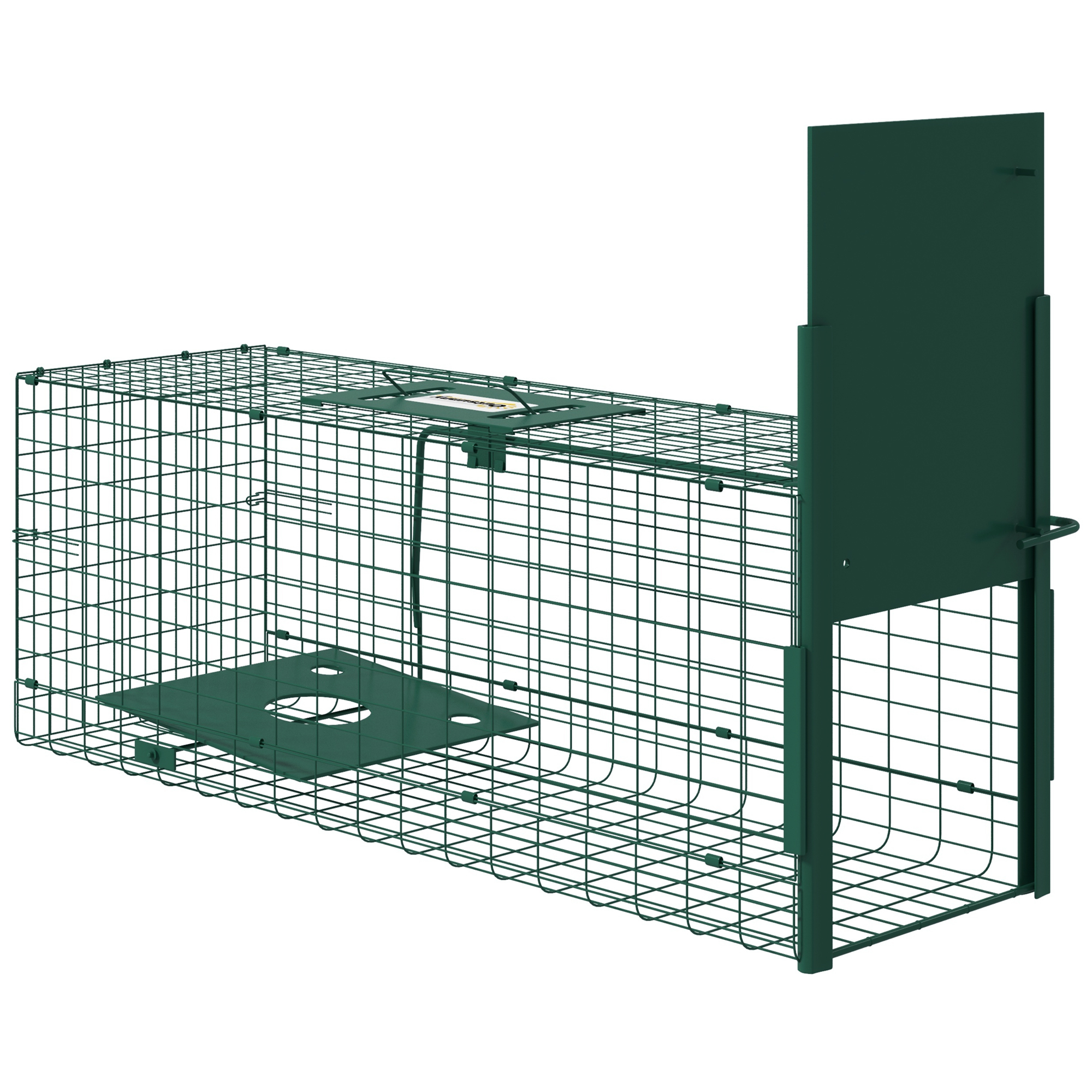 Outsunny Jaula atrapa animales perjudiciales 1 entrada dim. 80L x 25An x 30Al cm verde oscuro