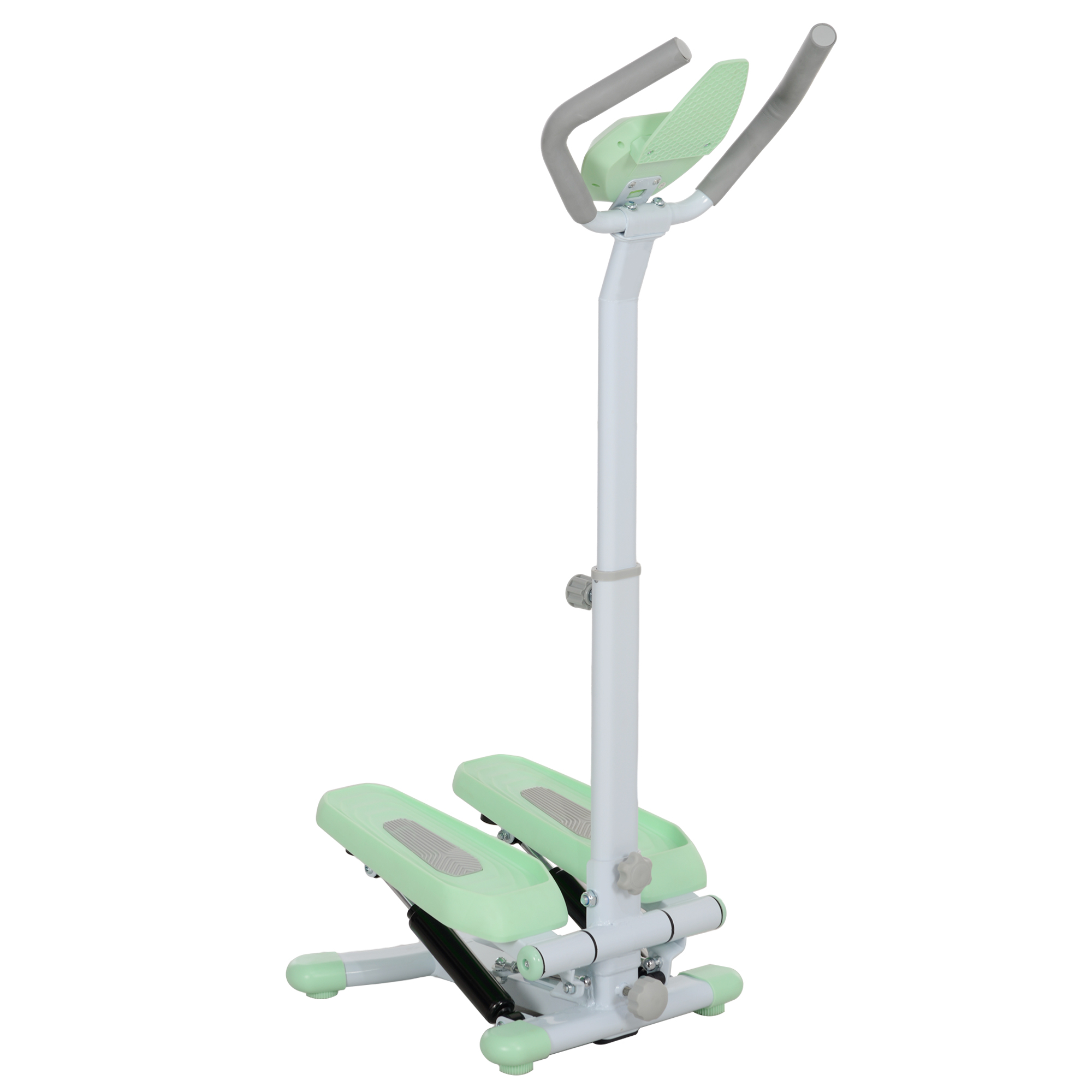 SPORTNOW Stepper avec Poignée et Marchepied Réglable et Moniteur LCD, en Acier et ABS, 48x38x108-118 cm, Vert