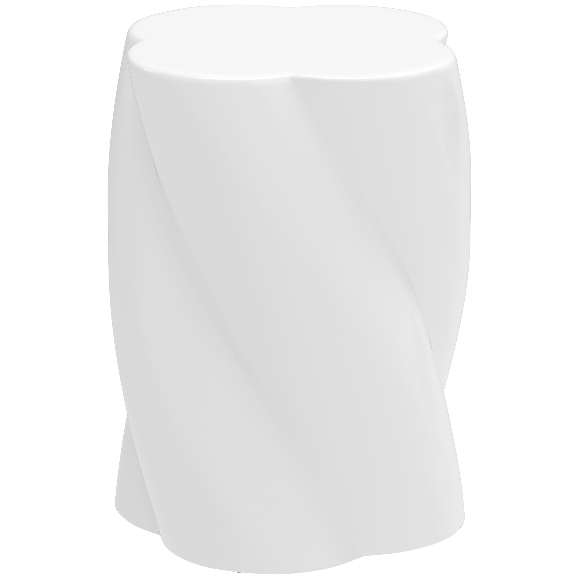 Outsunny Tabouret en céramique en forme de spirale, résistant aux intempéries, 120 kg, ø33 x 45 cm, pour jardin, avec couvercle, blanc