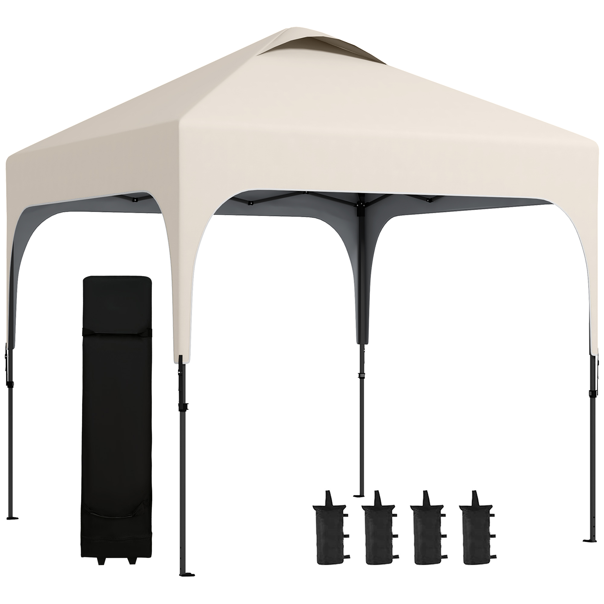 Outsunny Carpa 2,5x2,5 m de jardín Pop-up plegable altura ajustable Oxford anti UV50+ estructura de acero bolsa de transporte | Aosom España