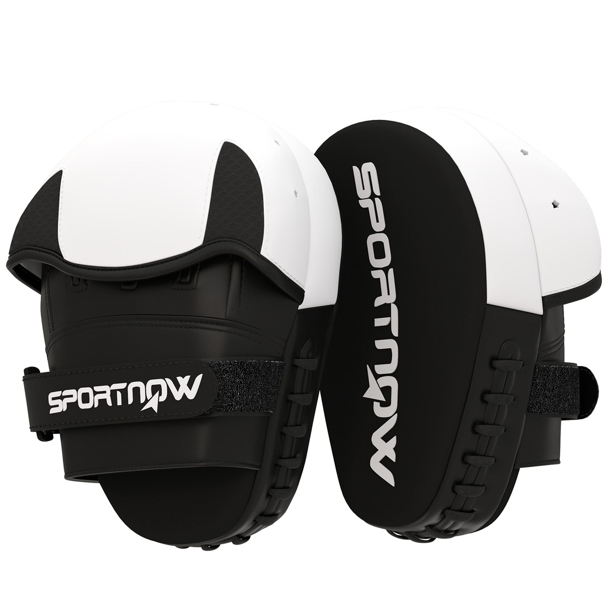 SPORTNOW Boxschlagpolster, Boxhandschuhe, für Boxtraining, mit Fingerschutz, Schlagpolster für Muay Thai, Kickboxen, Kampfkünste, MMA, weiß   Aosom – SPORTNOW