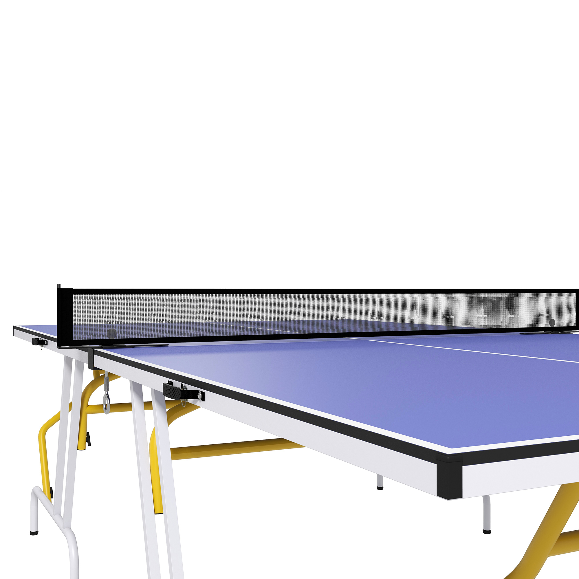 Tavolo Da Ping Pong SPORTNOW Dimensioni Regolamentari – Pieghevole Con Ruote – 274x152x76 Cm – Include Rete, 2 Racchette E 3 Palline – Blu - 3