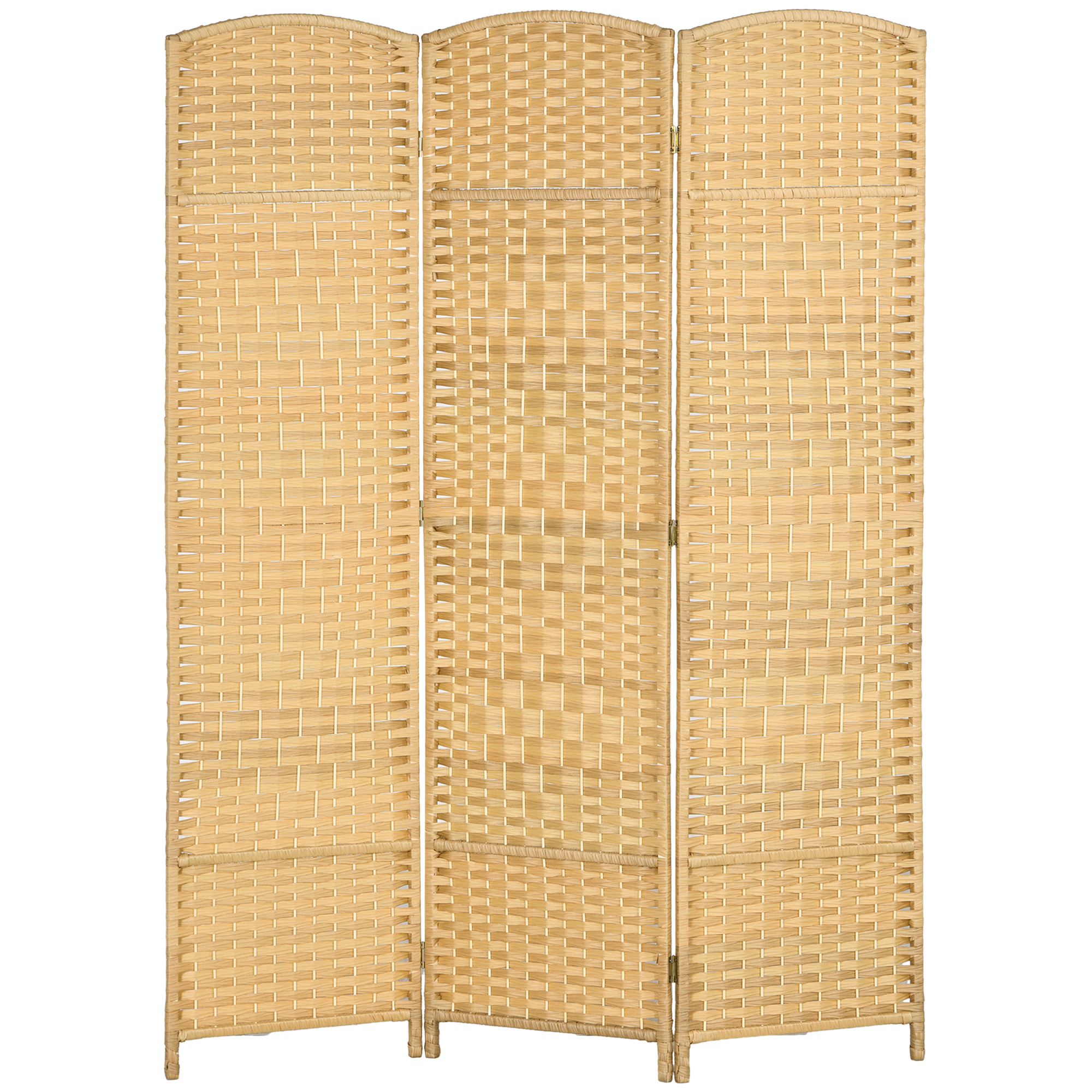 HOMCOM Innenraum-Paravent aus Holz, 3-teilig, 135 x 180 cm, faltbarer Raumteiler für Wohnzimmer, Schlafzimmer, Zuhause, Naturholz Aosom