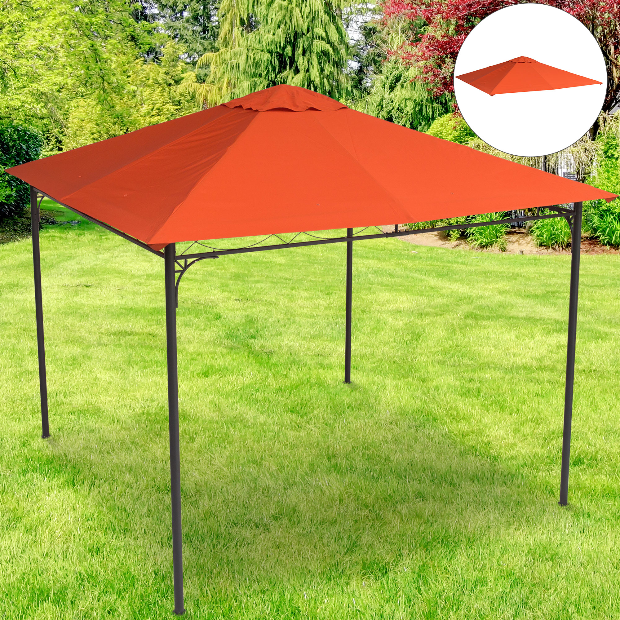 Toit De Rechange Étanche 300D Pour Tonnelle 3x3m - Blanc Crème Résistant Déchirure