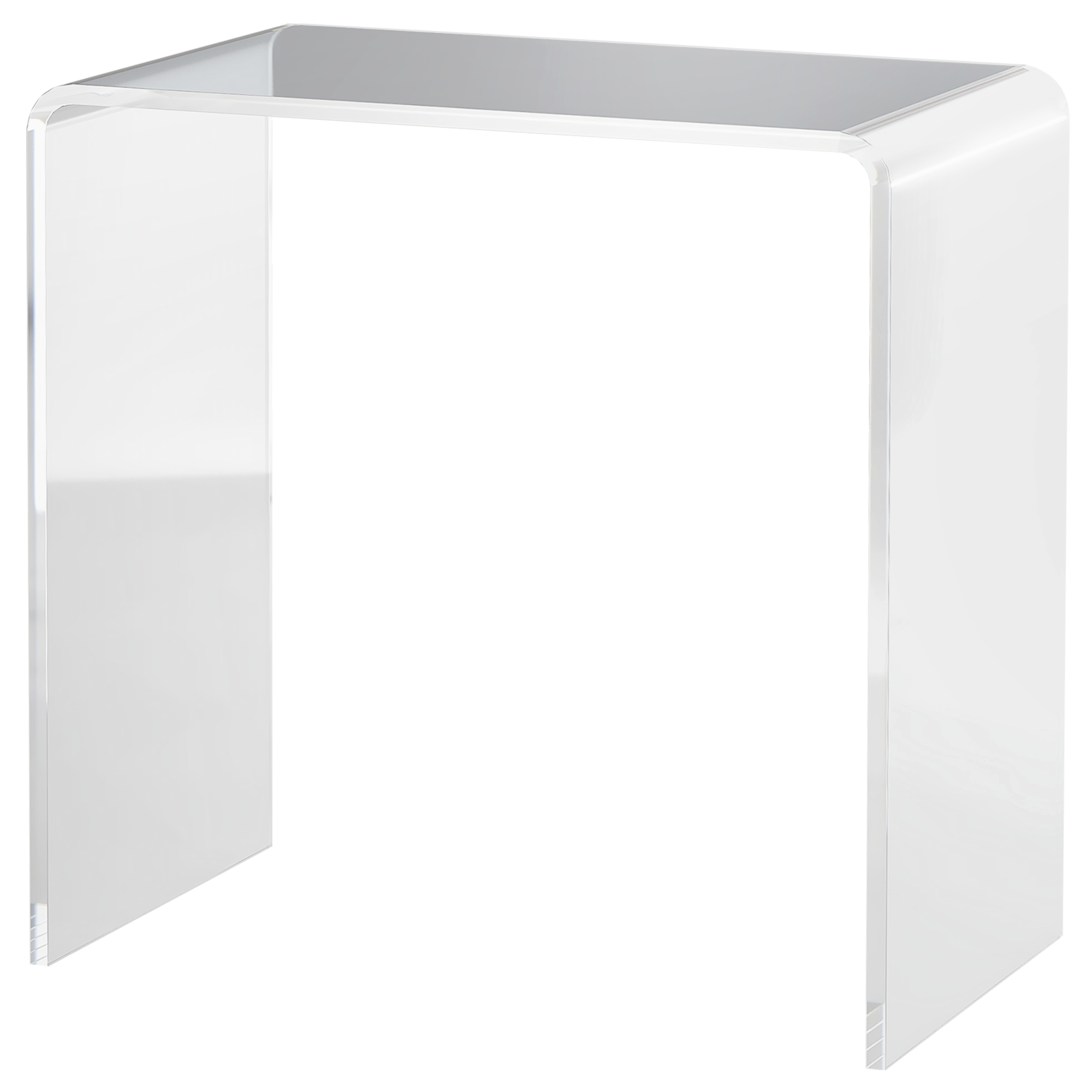 HOMCOM Table Basse en Acrylique en U avec Bords Lisses et Coins Arrondis, 53,5x30,5x53,5 cm, Transparent