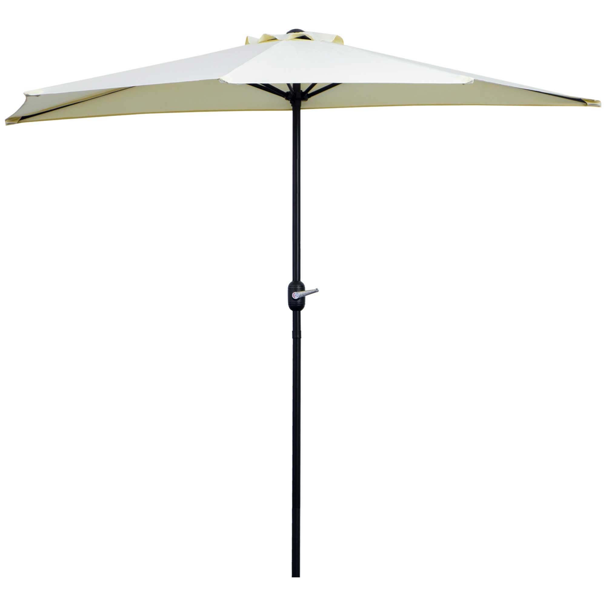 Outsunny Medio parasol 2,6 m, parasol de balcón 5 varillas acero poliéster Beige   Aosom España