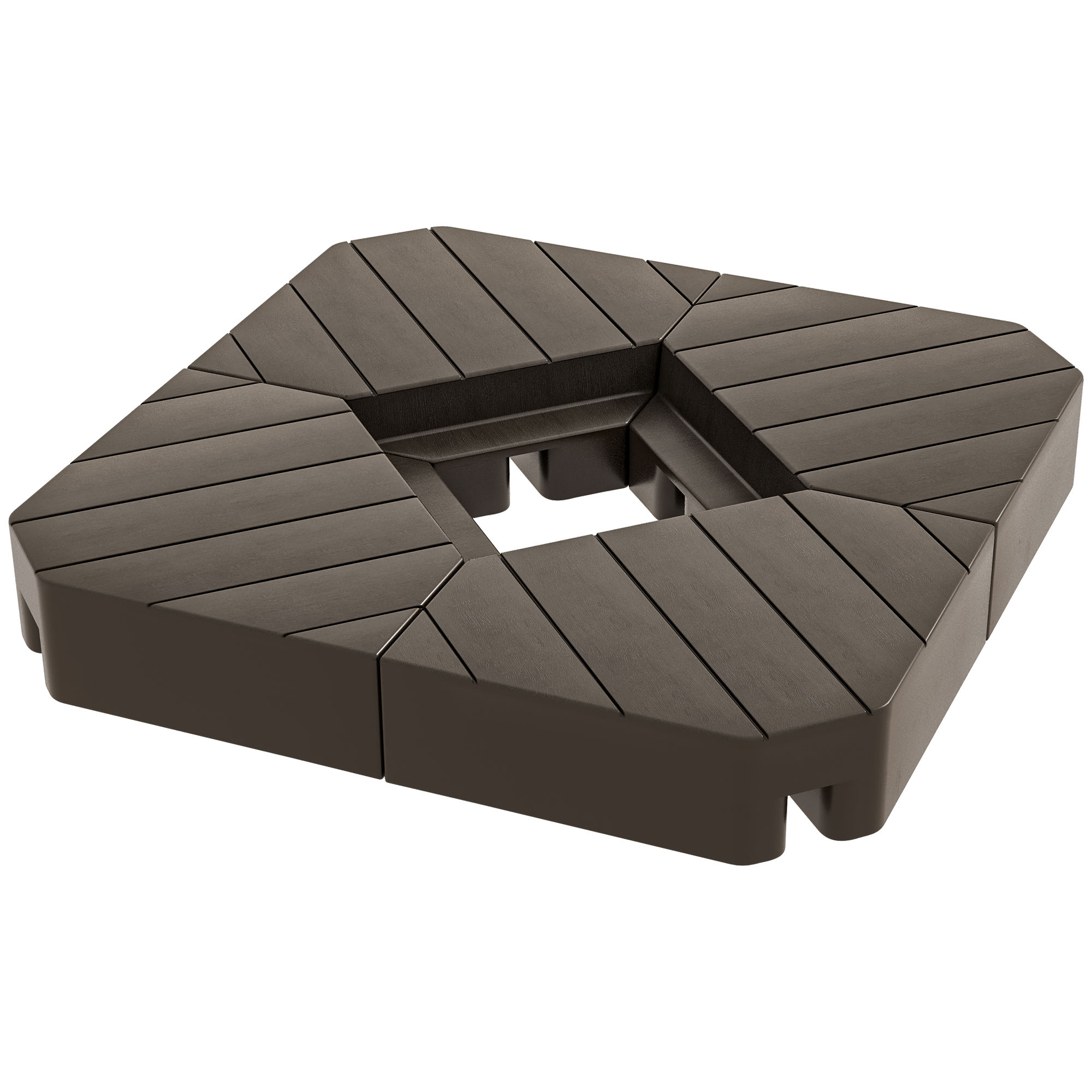 Outsunny Lot di 4 pesi zavorra quadrati per ombrelloni offset con base a croce - da riempire d'acqua o di sabbia fino a 60/80 kg