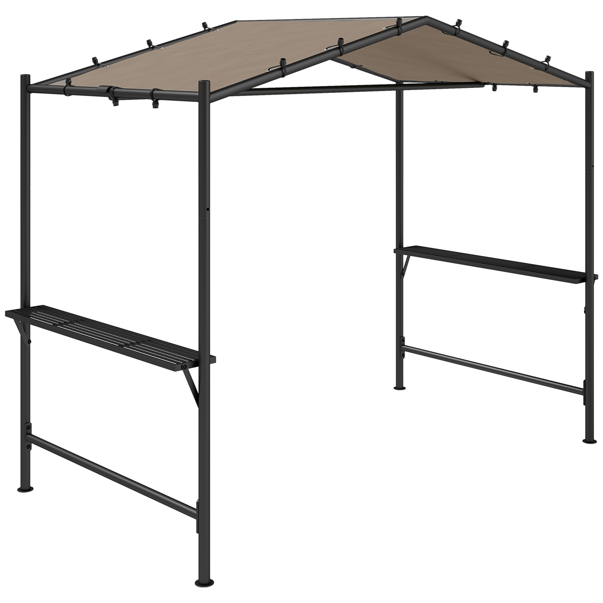 Image of Outsunny Gazebo da barbecue, resistente alle intemperie, con tasche laterali, 277 x 149 x 230 cm, Khaki006