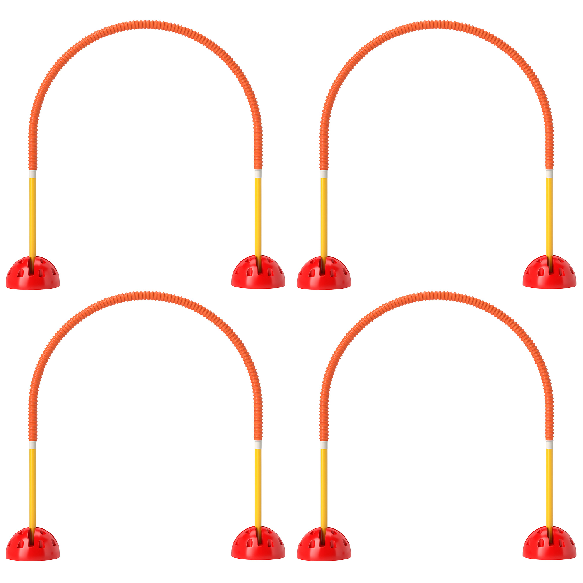 PawHut Behendigheidsset voor honden met 4 verstelbare deuren, draagtas, Geel en Oranje