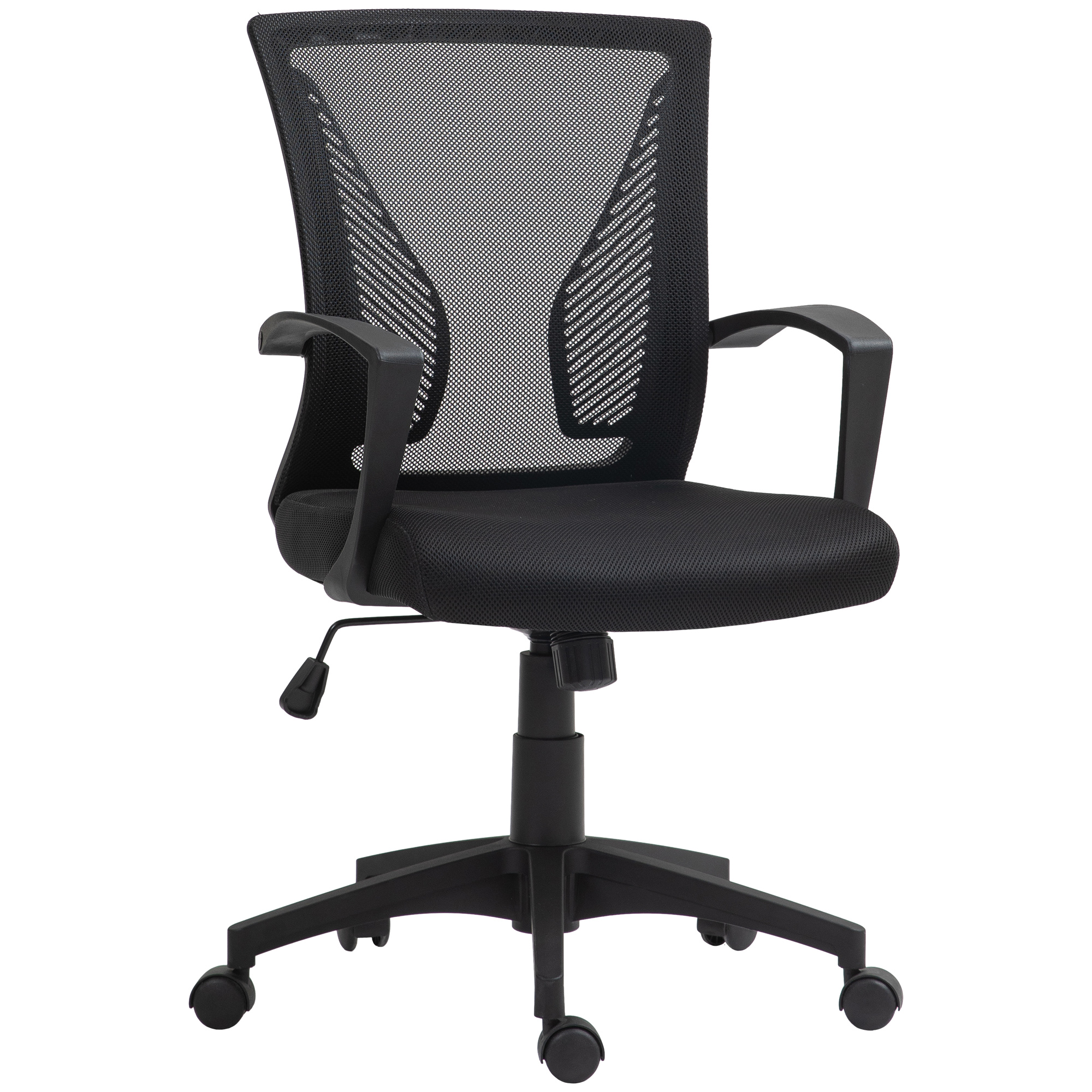HOMCOM Silla de oficina silla ejecutiva con asiento de malla transpirable altura ajustable 62x60x92-102 cm Negro | Aosom España