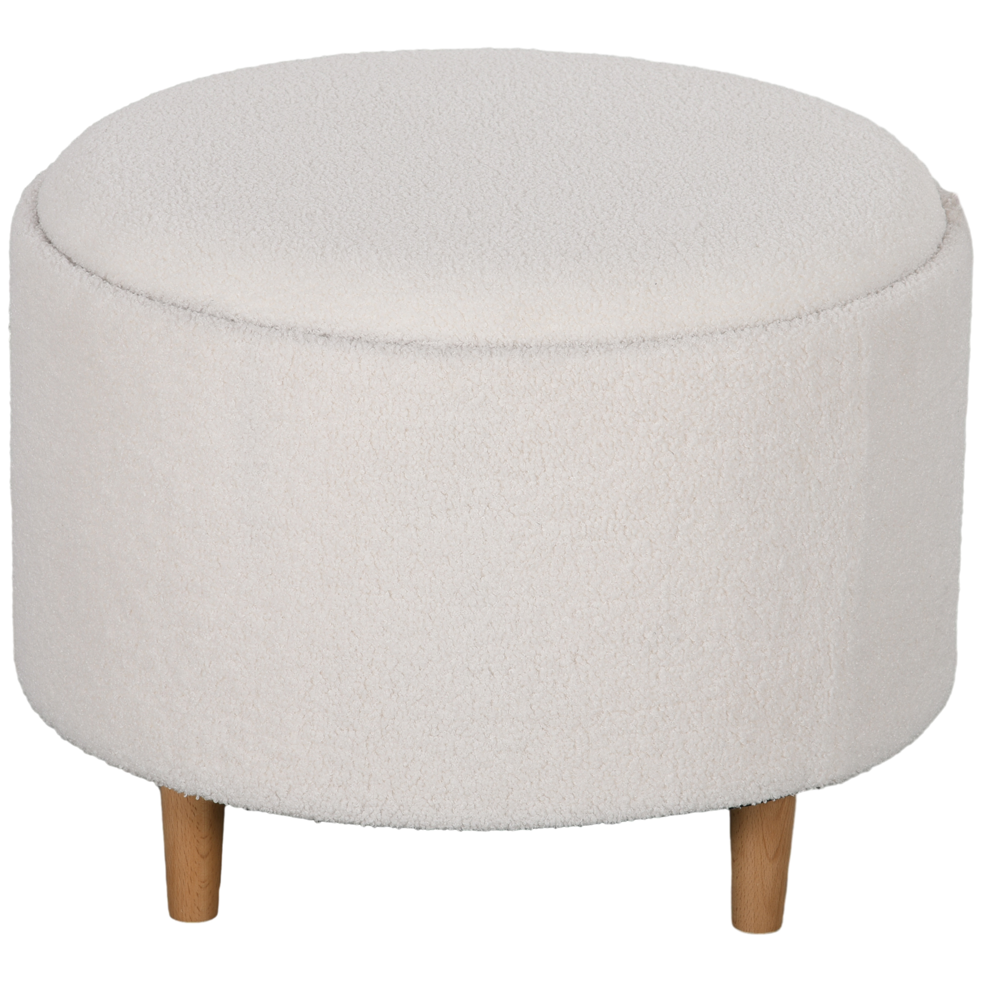 HOMCOM Puffs Taburete acolchonado Felpa de peluche almacenamiento oculto tapa reversible 56x56x42 cm Blanco   Aosom España