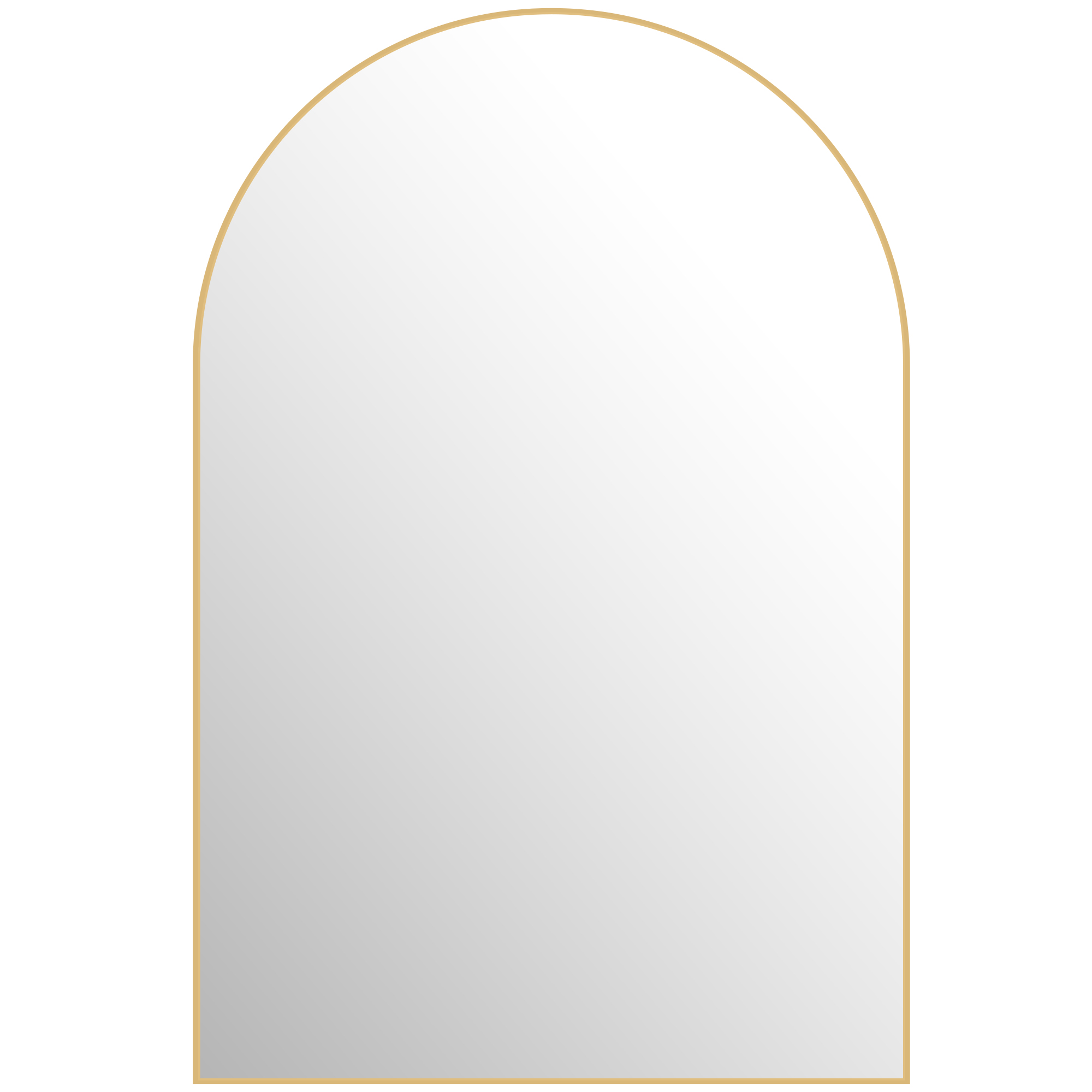 HOMCOM Espejo mural arqueado espejo de baño con marco de aleación de aluminio para habitación sala de estar entrada 60 x 90 cm dorado