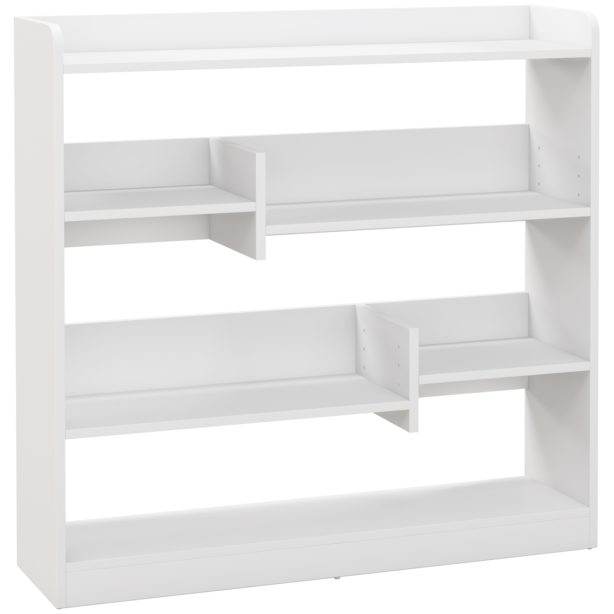 HOMCOM Biblioteca estante Mueble de Almacenamiento dim. 90L x 24An x 91Al cm 4 Niveles 3 Paneles traseros Paneles de Partículas Blanco