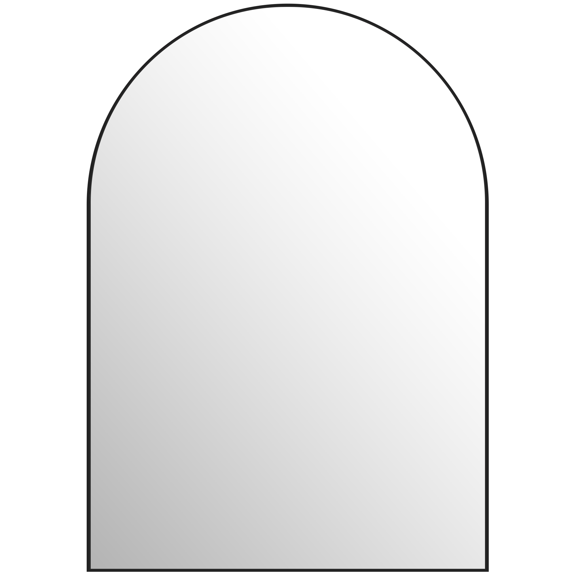 HOMCOM Espejo mural arqueado espejo de baño con marco de aleación de aluminio para habitación sala de estar entrada 50 × 70 cm negro