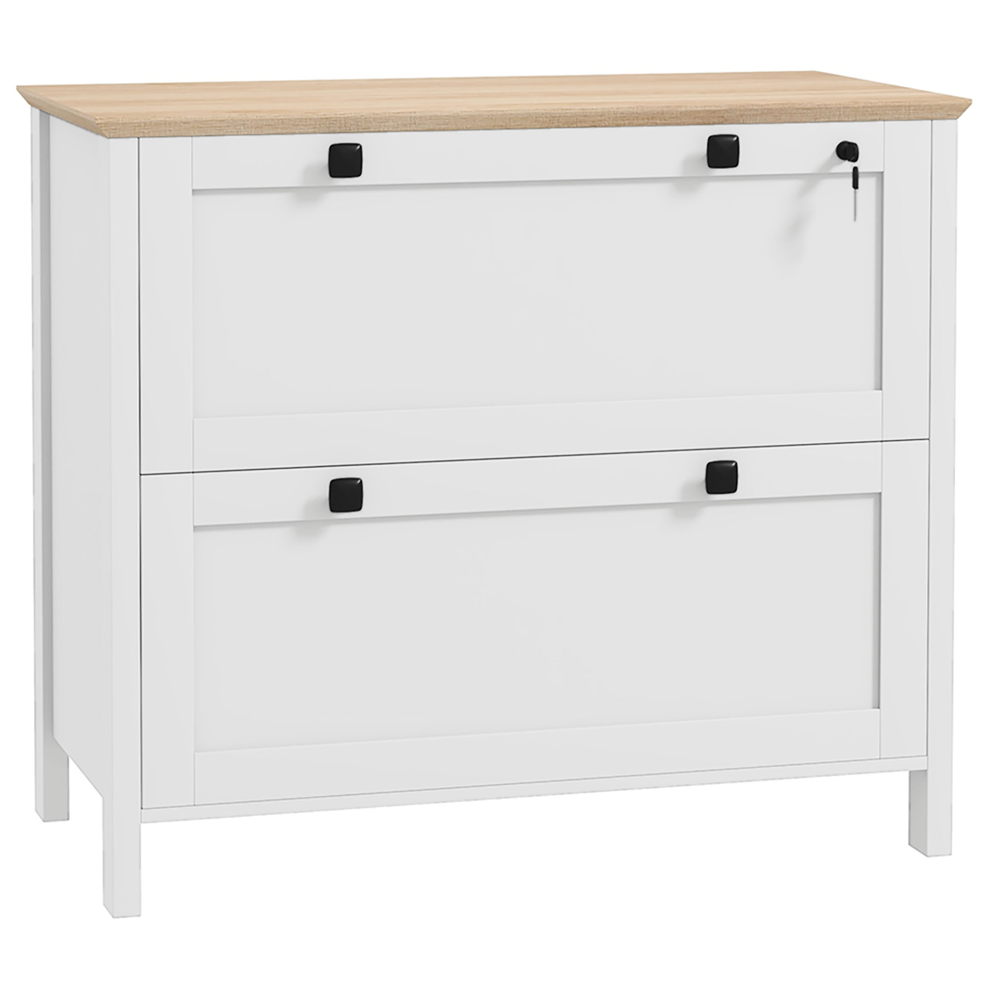 Armário de Escritório 79x40x72 cm Branco e Madeira