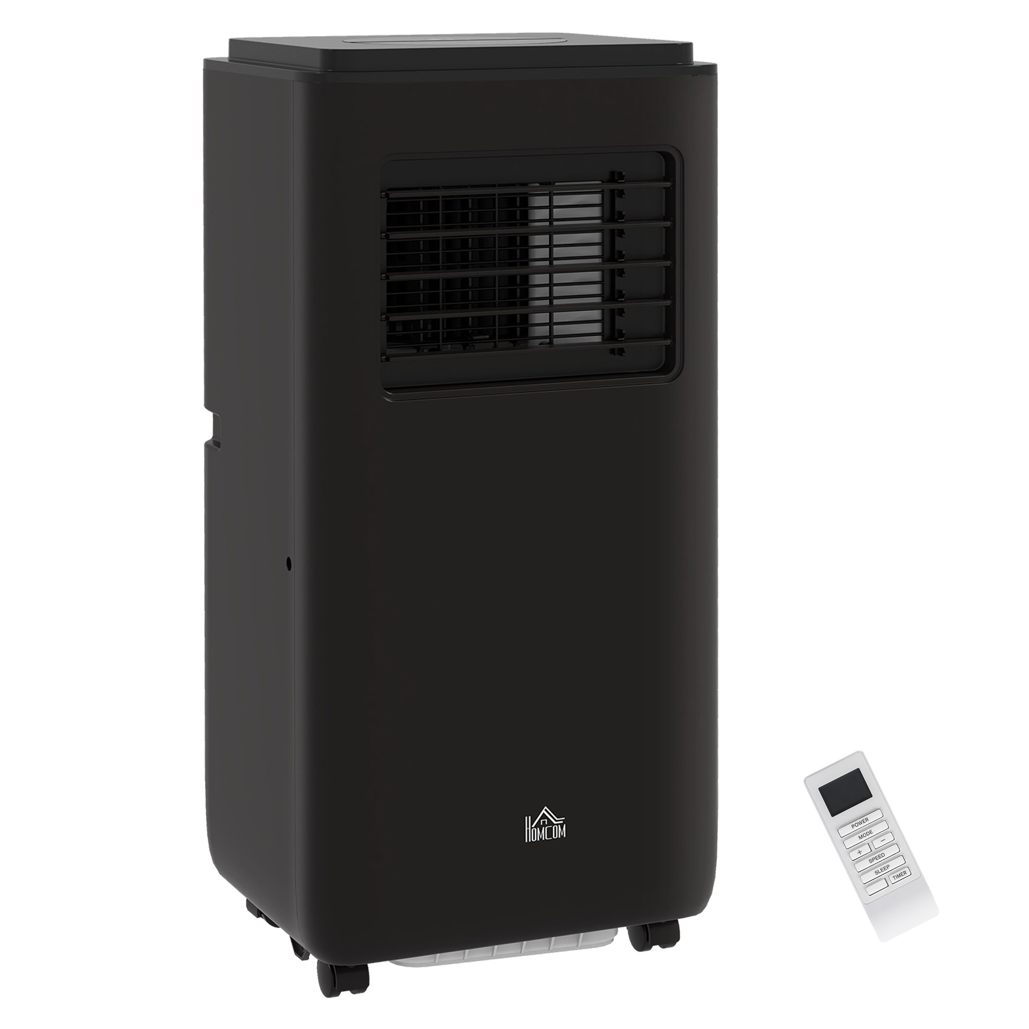 HOMCOM Aire Acondicionado Portátil 950W con 5 Modos y 3 Velocidades en Plástico ABS y Acero 33x28x70,4 cm Negro   Aosom España