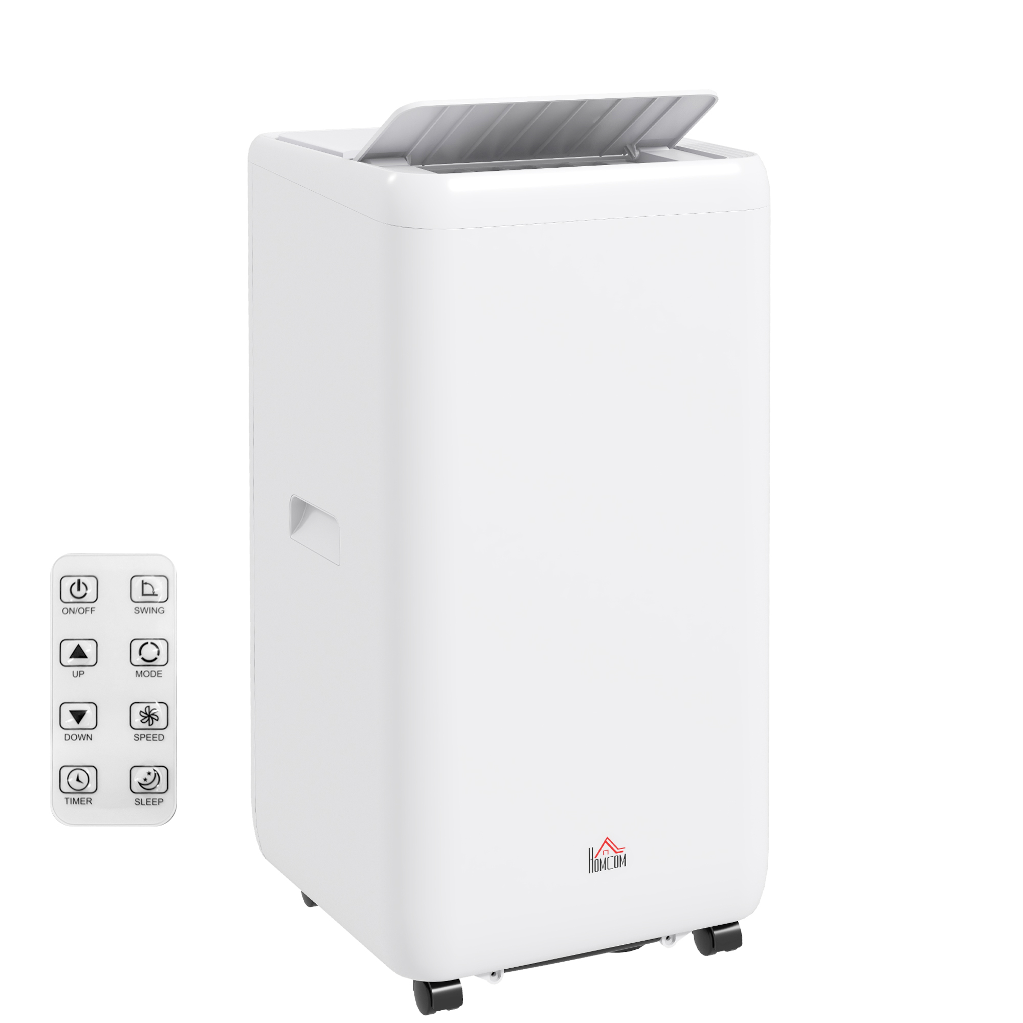 HOMCOM Aire Acondicionado Portátil 1250W con 5 Modos y Temporizador 24h 35,5x35x70 cm Blanco | Aosom España