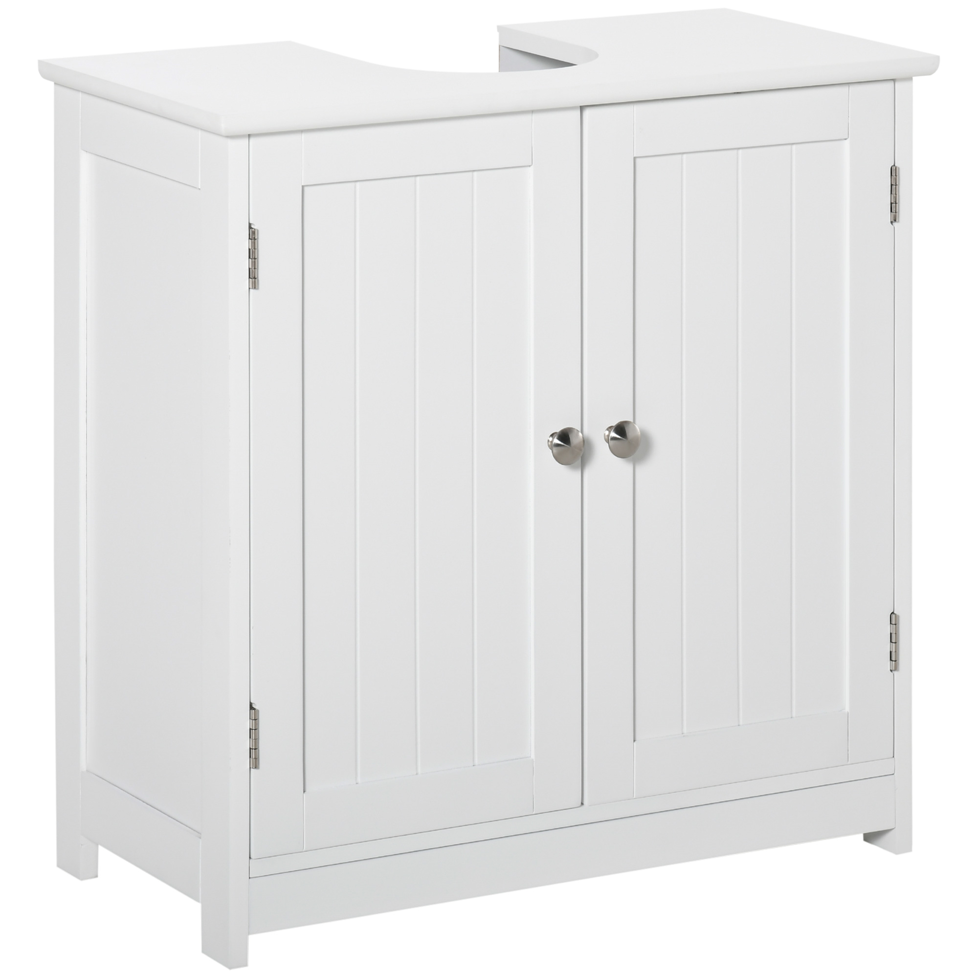 kleankin Mueble de baño bajo lavabo - mueble de lavabo - armario 2 puertas con estante - dim. 60L x 30An x 60Al cm - de madera blanca