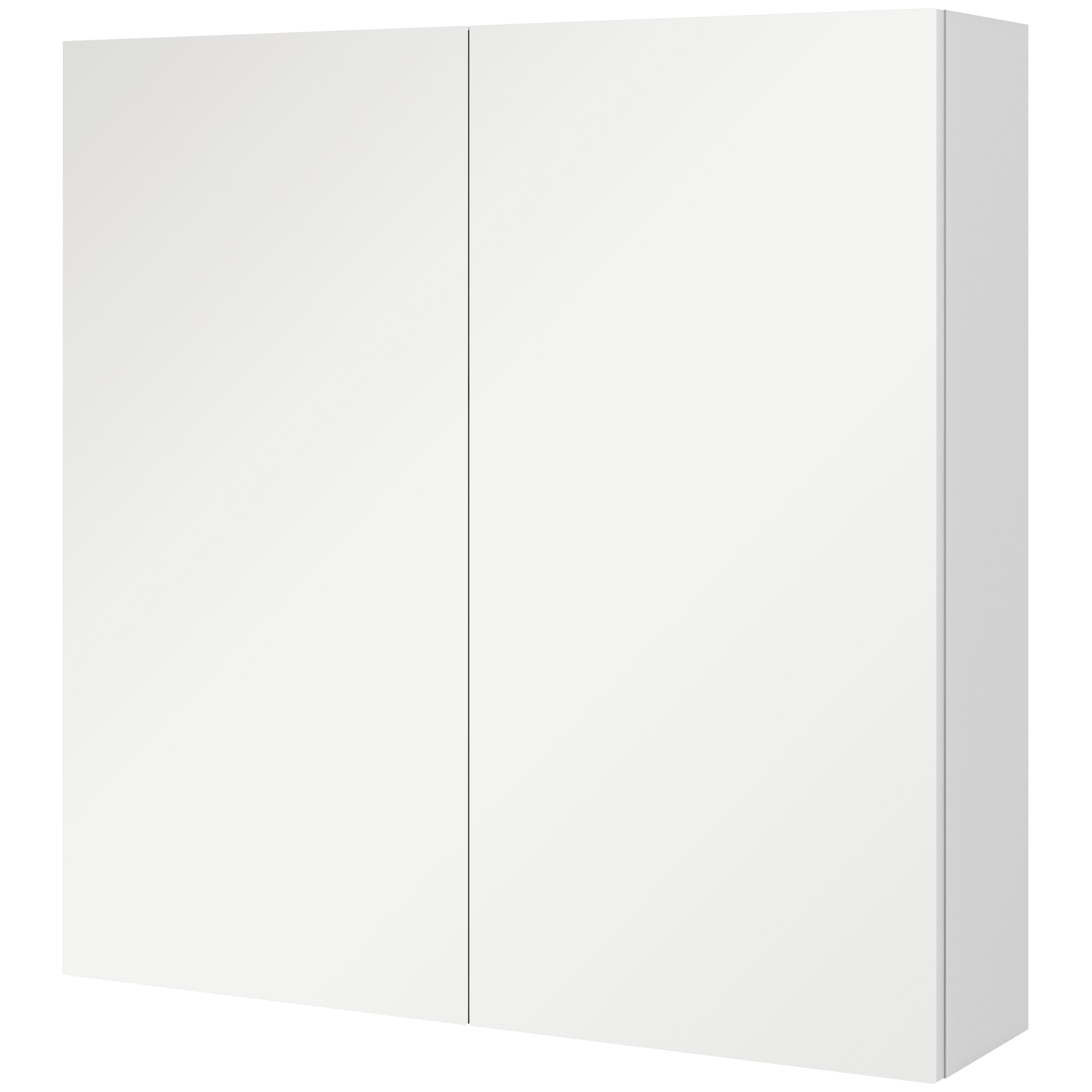 kleankin Armario de Pared de Baño con Espejo, Armario de Almacenamiento, 2 Puertas 3 Niveles Estante Ajustable 60 x 15 x 60 cm Blanco