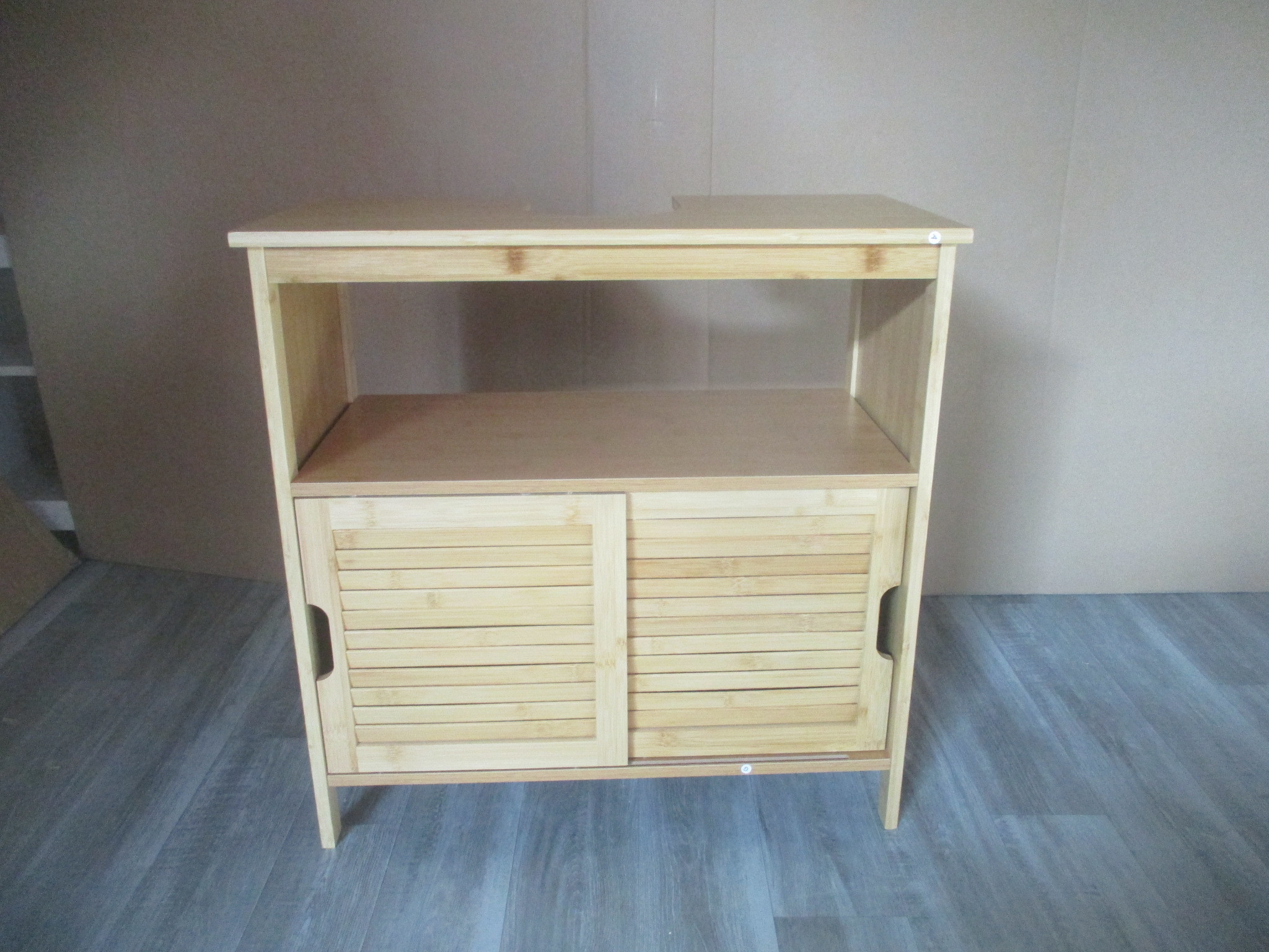 HOMCOM Mueble bajo lavabo de Bambú, Mueble de Almacenamiento para Baño con 2 Puertas, 60 x 30 x 60 cm, Madera Natural