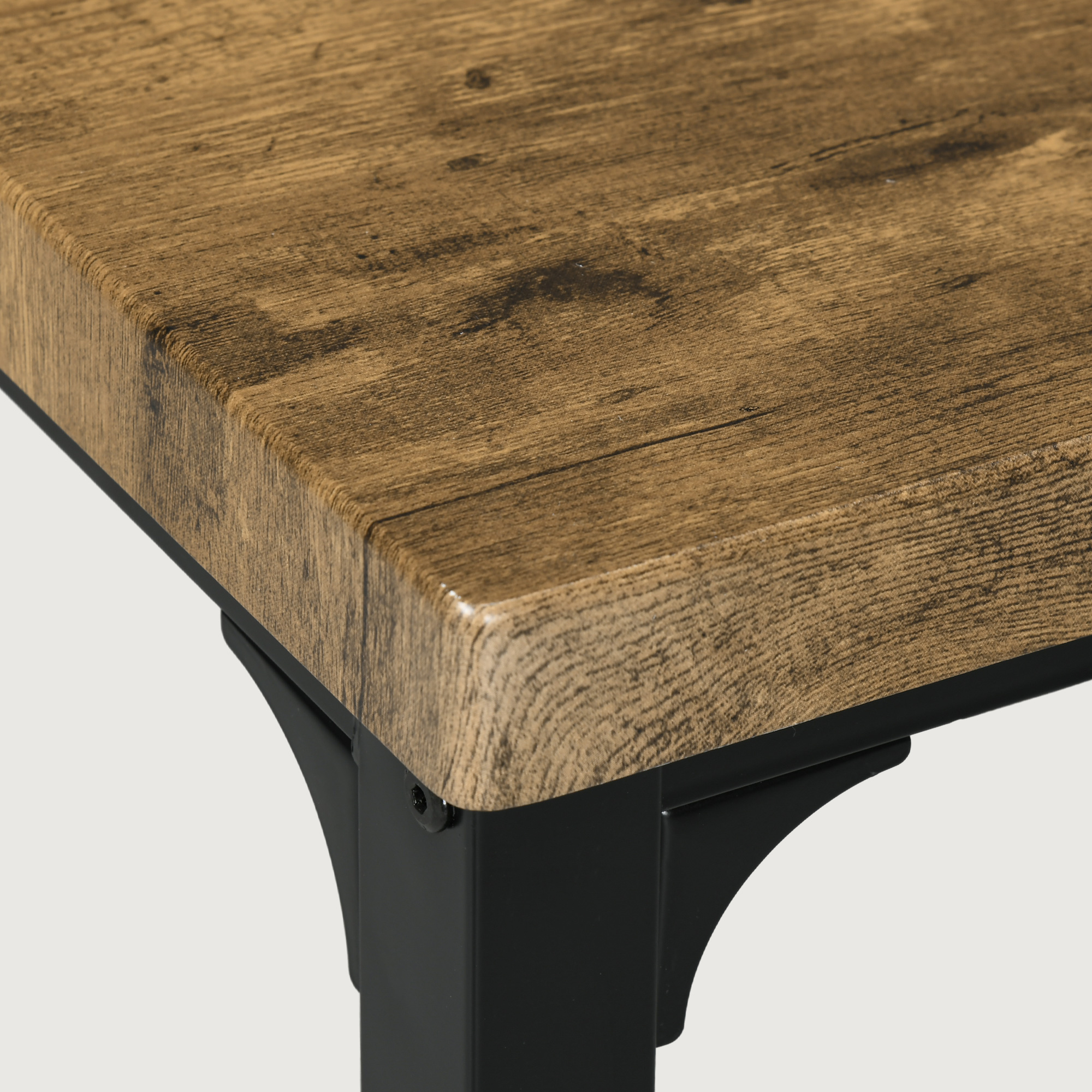 3-osaline söögikomplekt, söögilaua komplekt, 1 laud, 2 tooli, MDF+metall, pruun