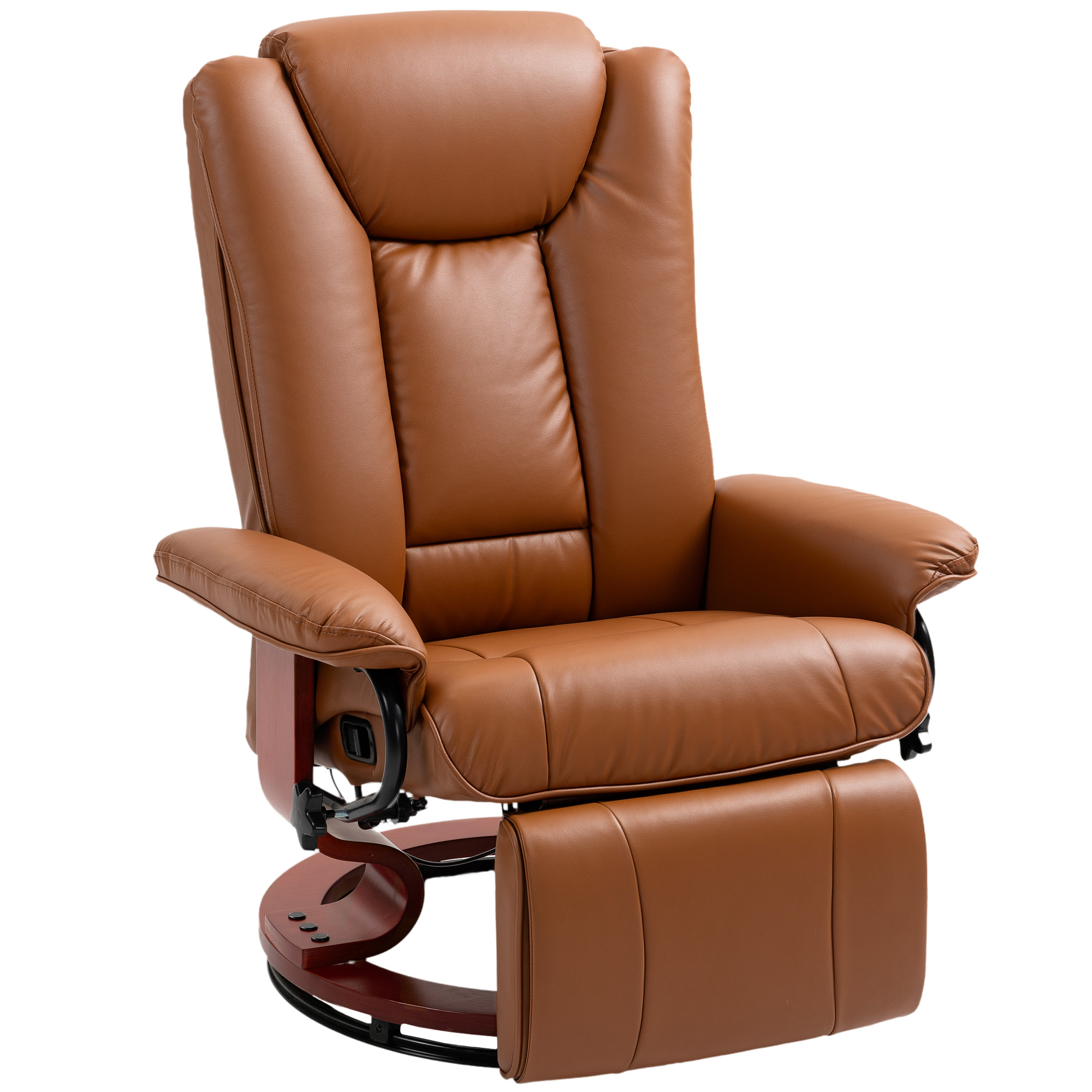Product photograph of Homcom Faux Leather Recliner Chair - Brown from Aosom UK