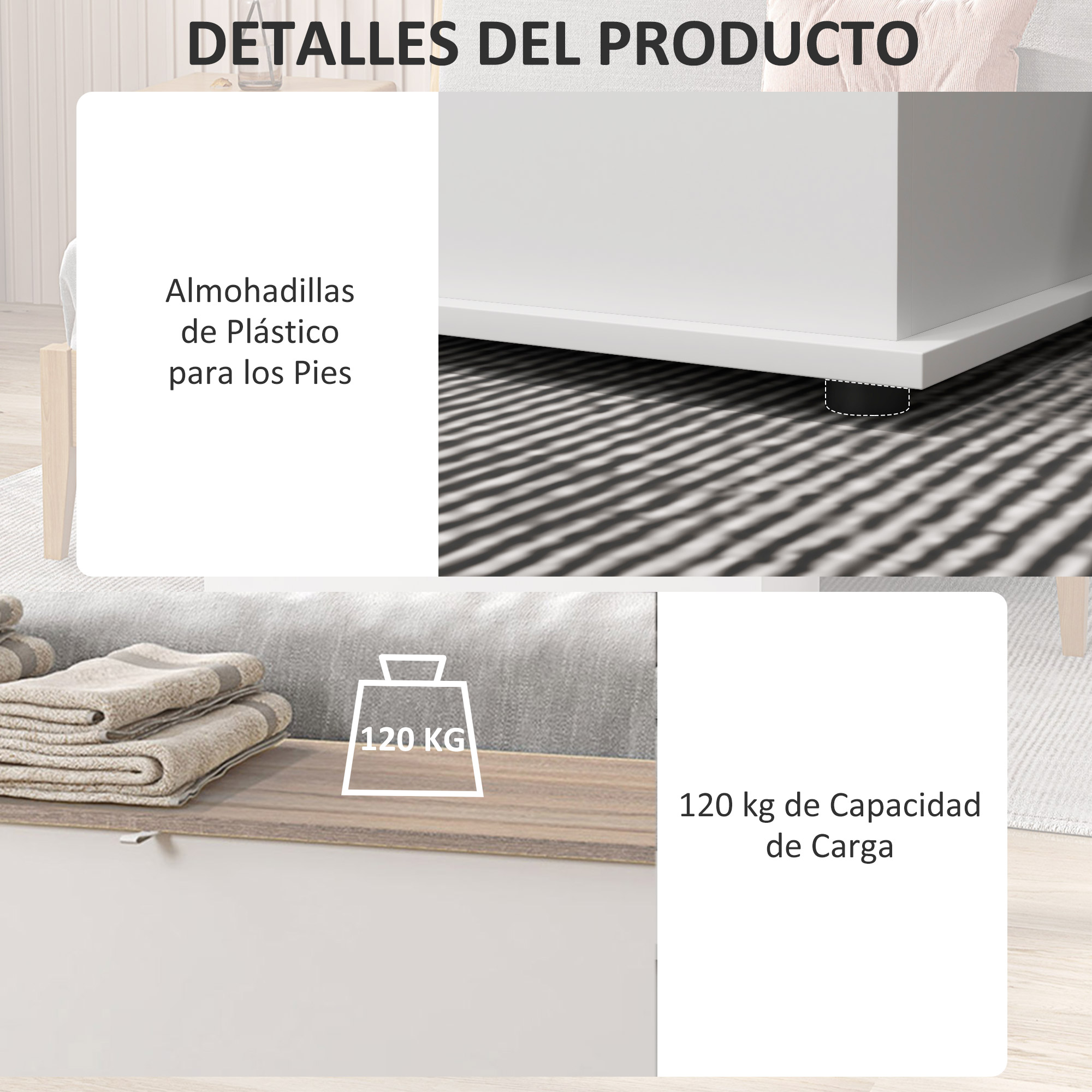 HOMCOM Panca Contenitore Capacità 60 kg per Camera da Letto e