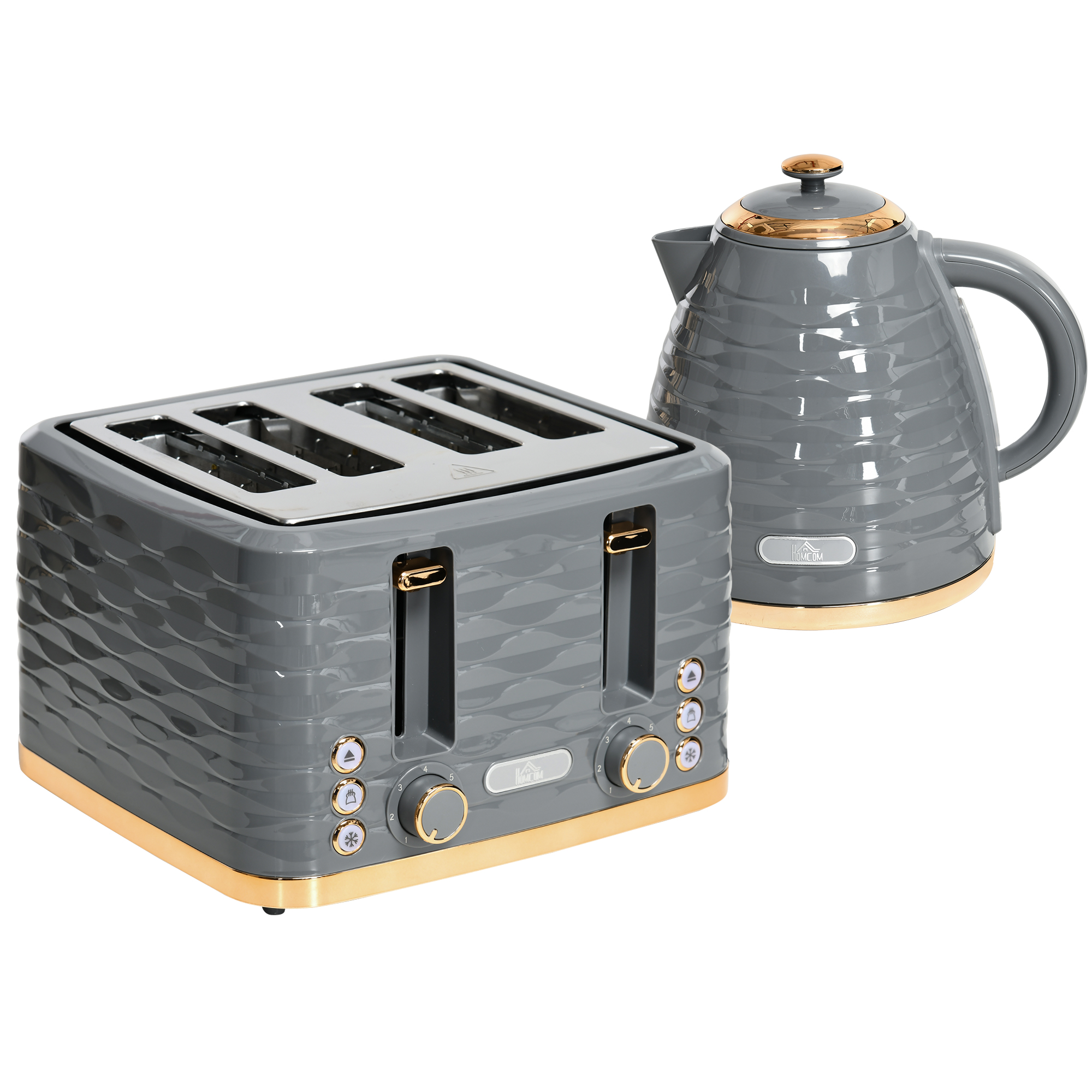 HOMCOM 3kW Rapid Boil Honeycomb Kettle Grey 4