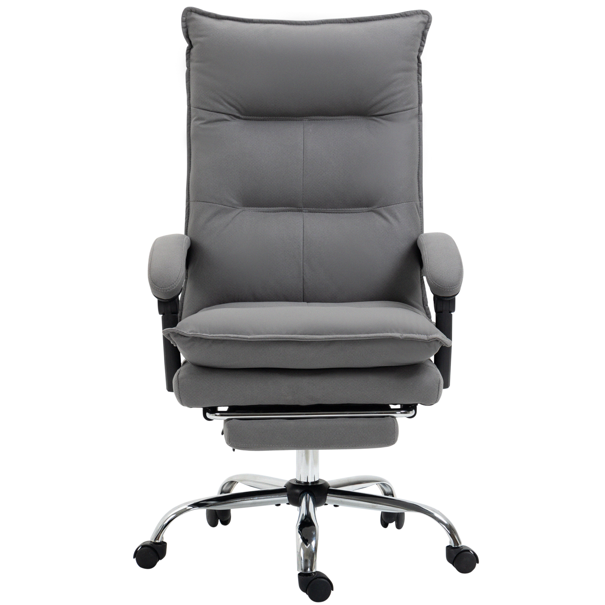 Vinsetto Massage Office Chair, PU Desk Chair with 6 Point Massage, High Back Computer Chair with Metal Legs, Thick Seat, Remote Control and Adjustable Height, Black