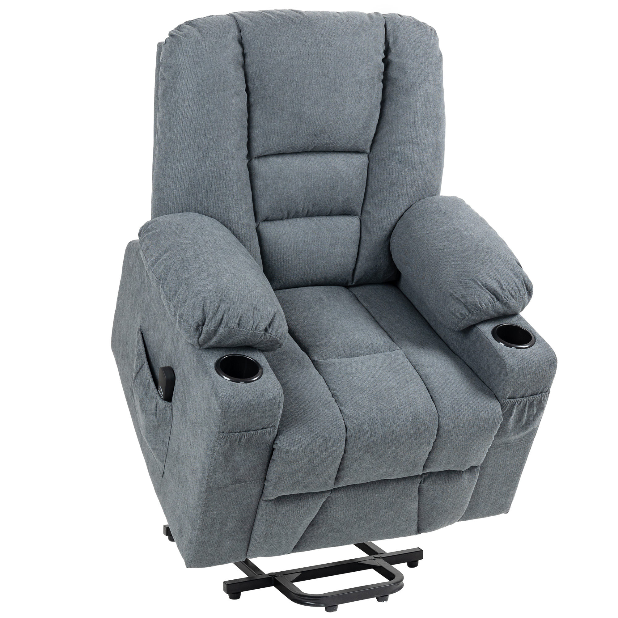 Product photograph of Homcom Oversized Riser And Recliner Chairs For The Elderly Fabric Upholstered Lift Chair For Living Room W Remote Control Side Pockets Aosom Uk from Aosom UK