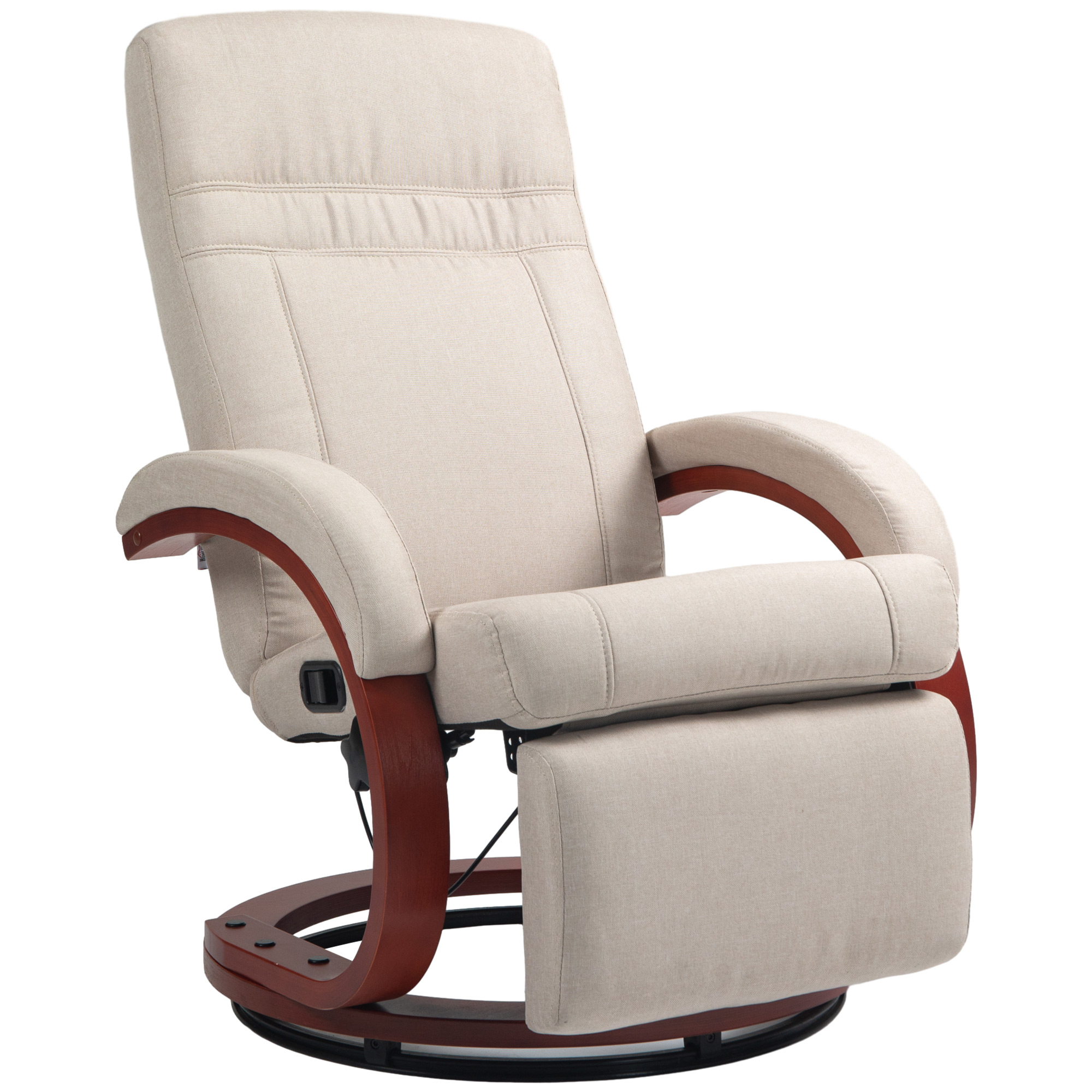 HOMCOM Swivel Recliner Chair With Extended Footrest Manual Reclining HOMCOM Swivel Recliner Chair With Extended Footrest Manual Reclining