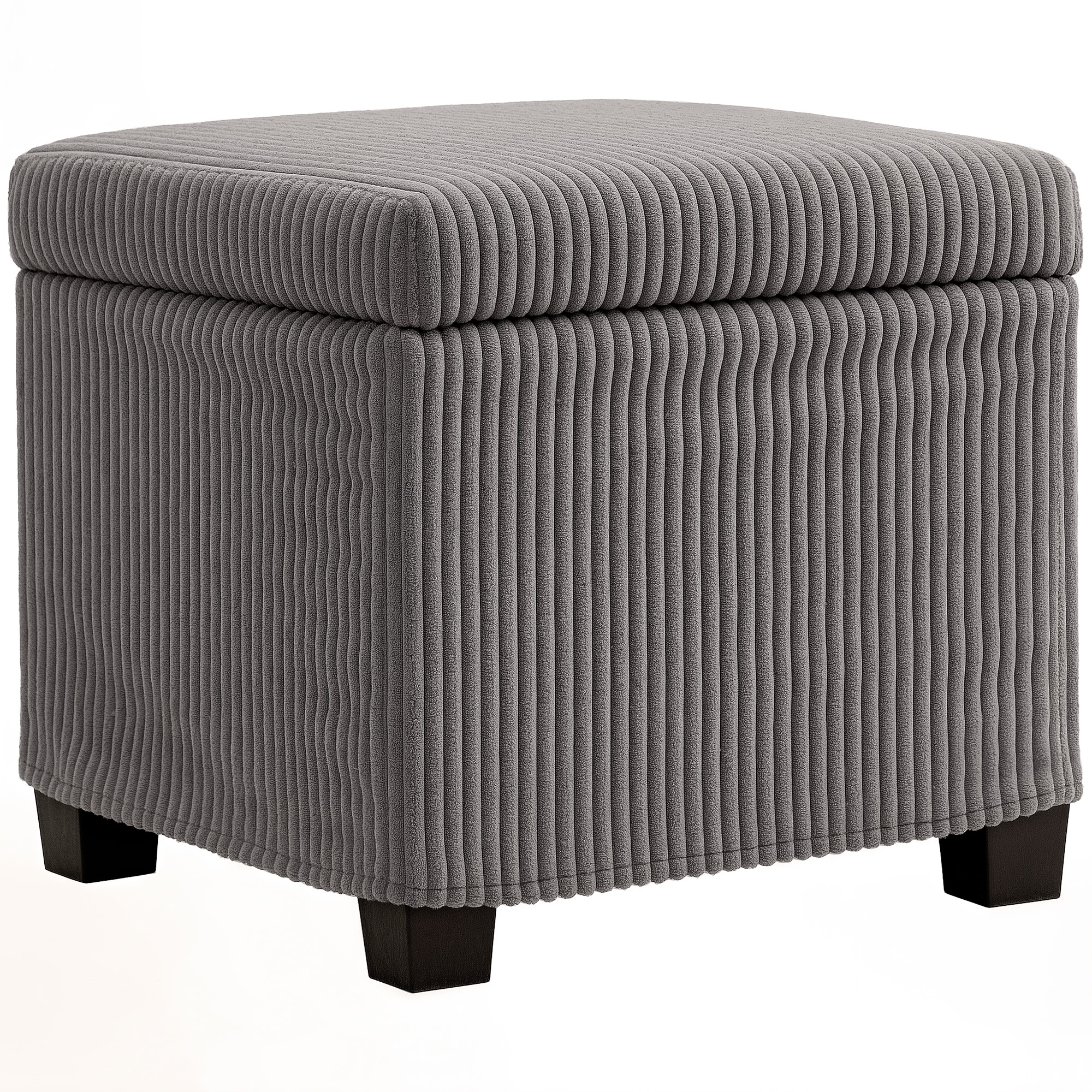 HOMCOM Coffre pouf rangement 30 L avec couvercle amovible, ottoman cube rembourré en velours côtelé, 40 x 40 x 40 cm, gris HOMCOM Coffre pouf rangement 30 L avec couvercle amovible, ottoman cube rembourré en velours côtelé, 40 x 40 x 40 cm, gris