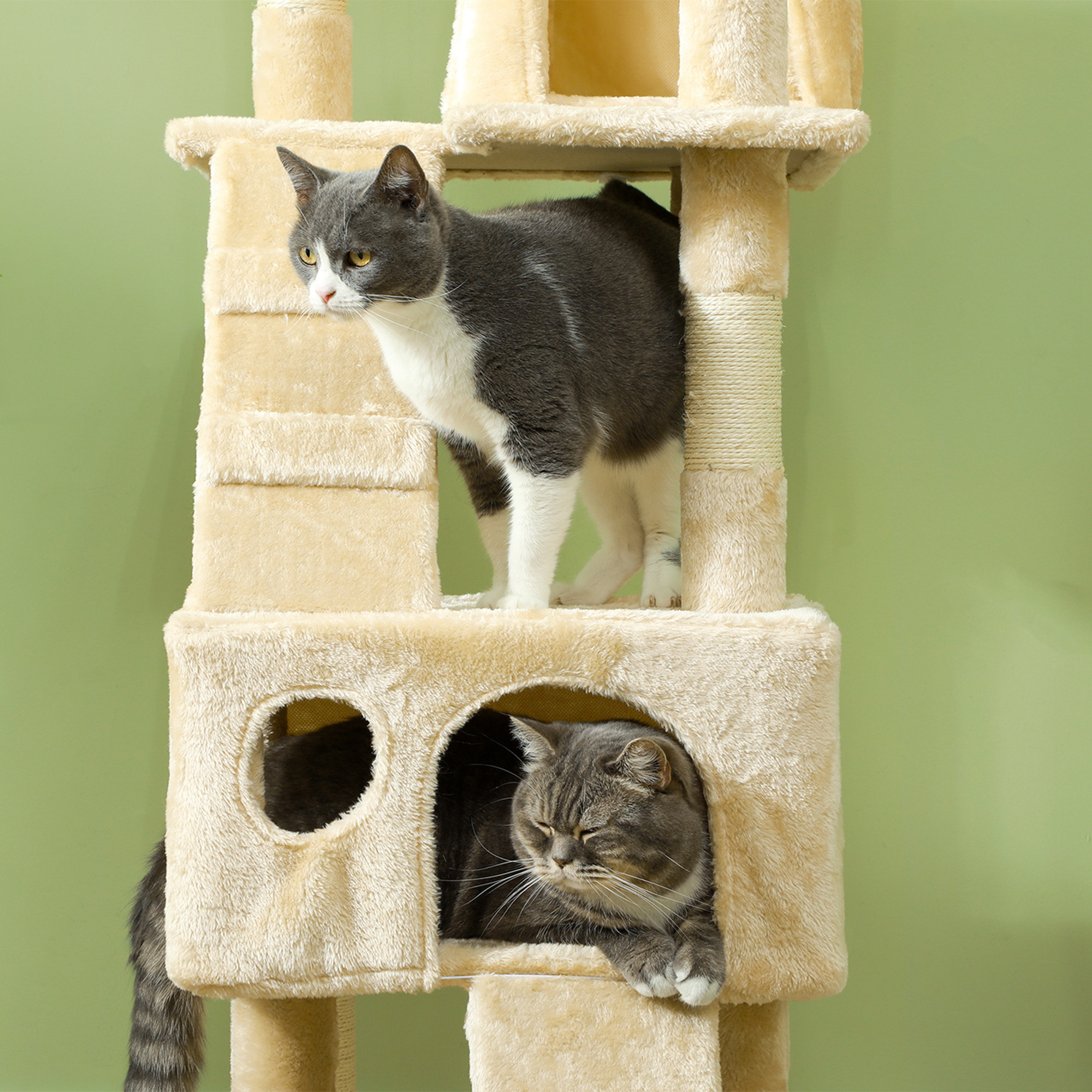 PawHut Cat Tree Scratching House, Activity Play Centre 8