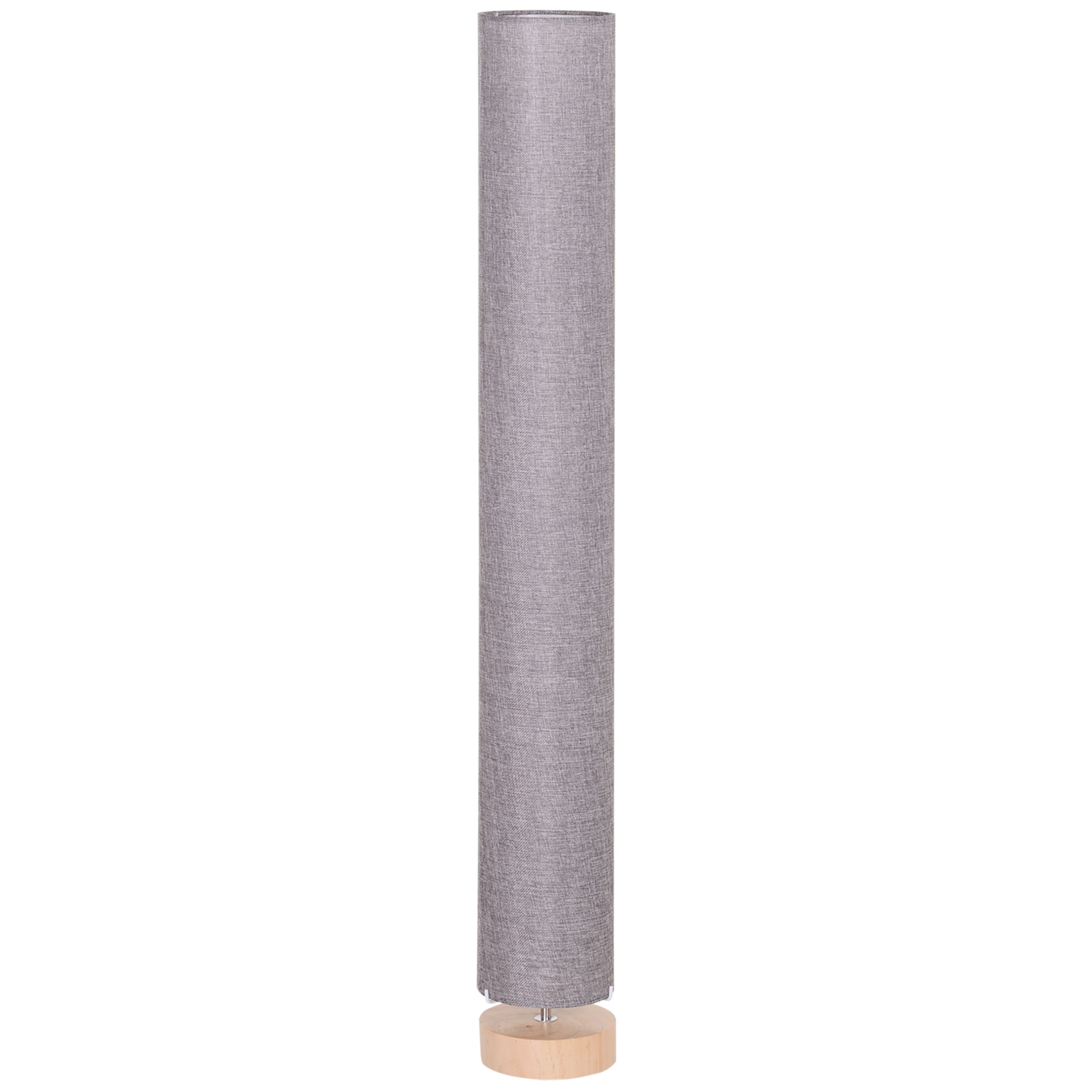 HOMCOM Floor Lamp for Living Room, 120cm Modern Standing Lamp with Linen Shade and Wooden Base, Cream