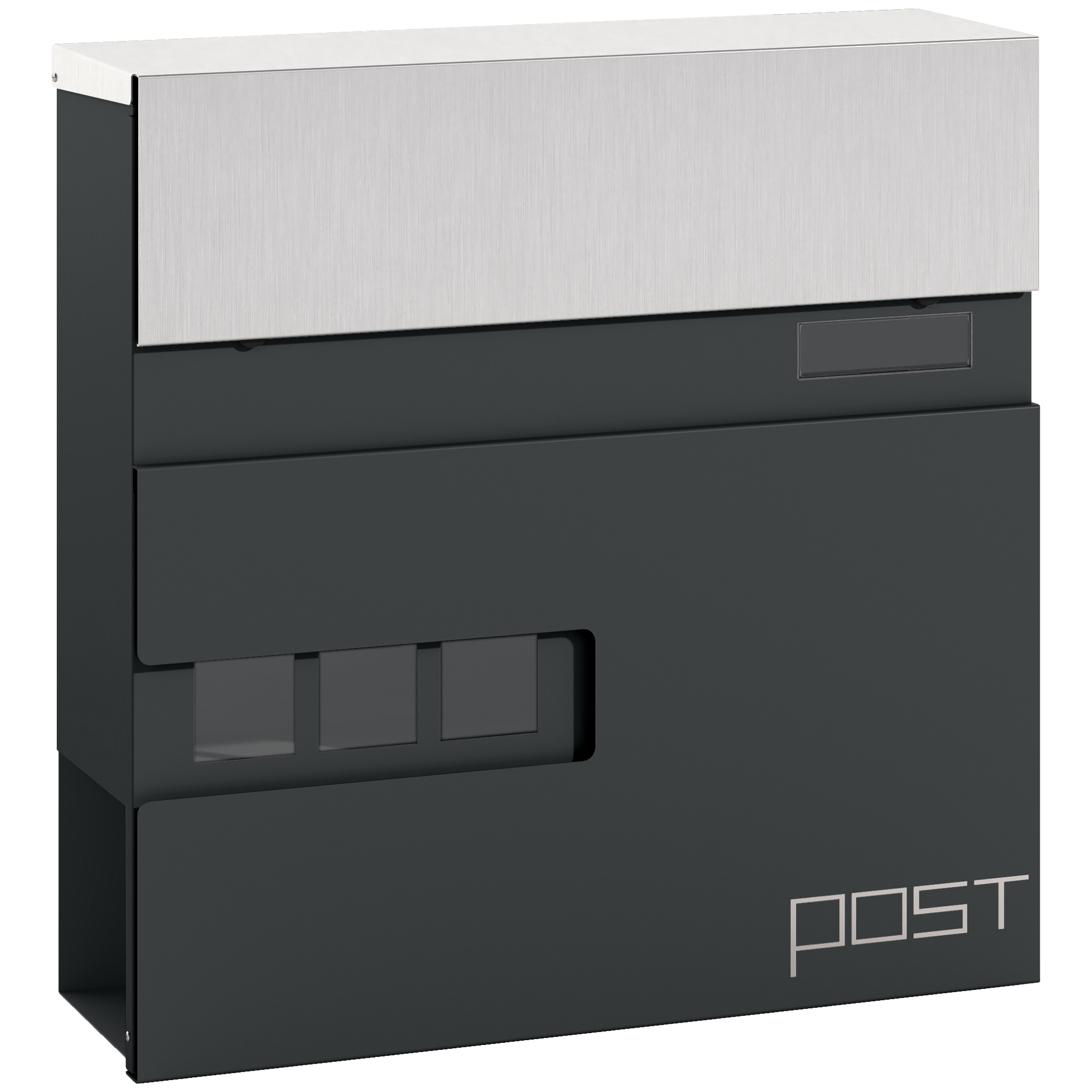 HOMCOM Locking Galvanised Steel Letterbox - White/Black