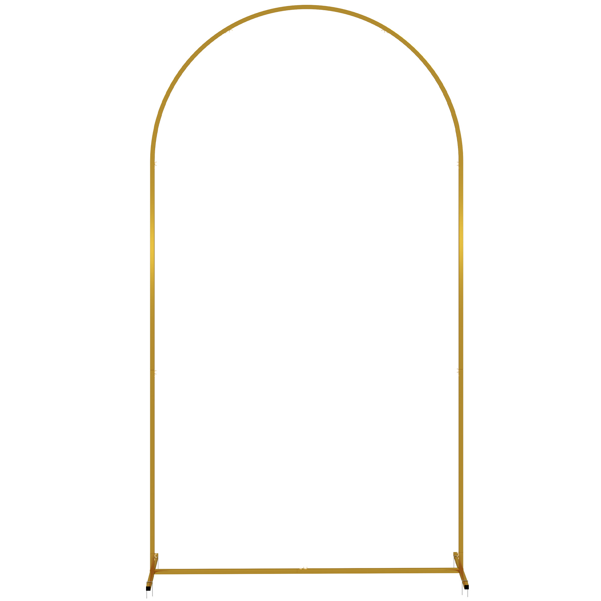 Outsunny Arco de Jardín de Metal para Rosas Arco de Boda con Recubrimiento en Polvo para Decoración 120x40x220 cm Dorado