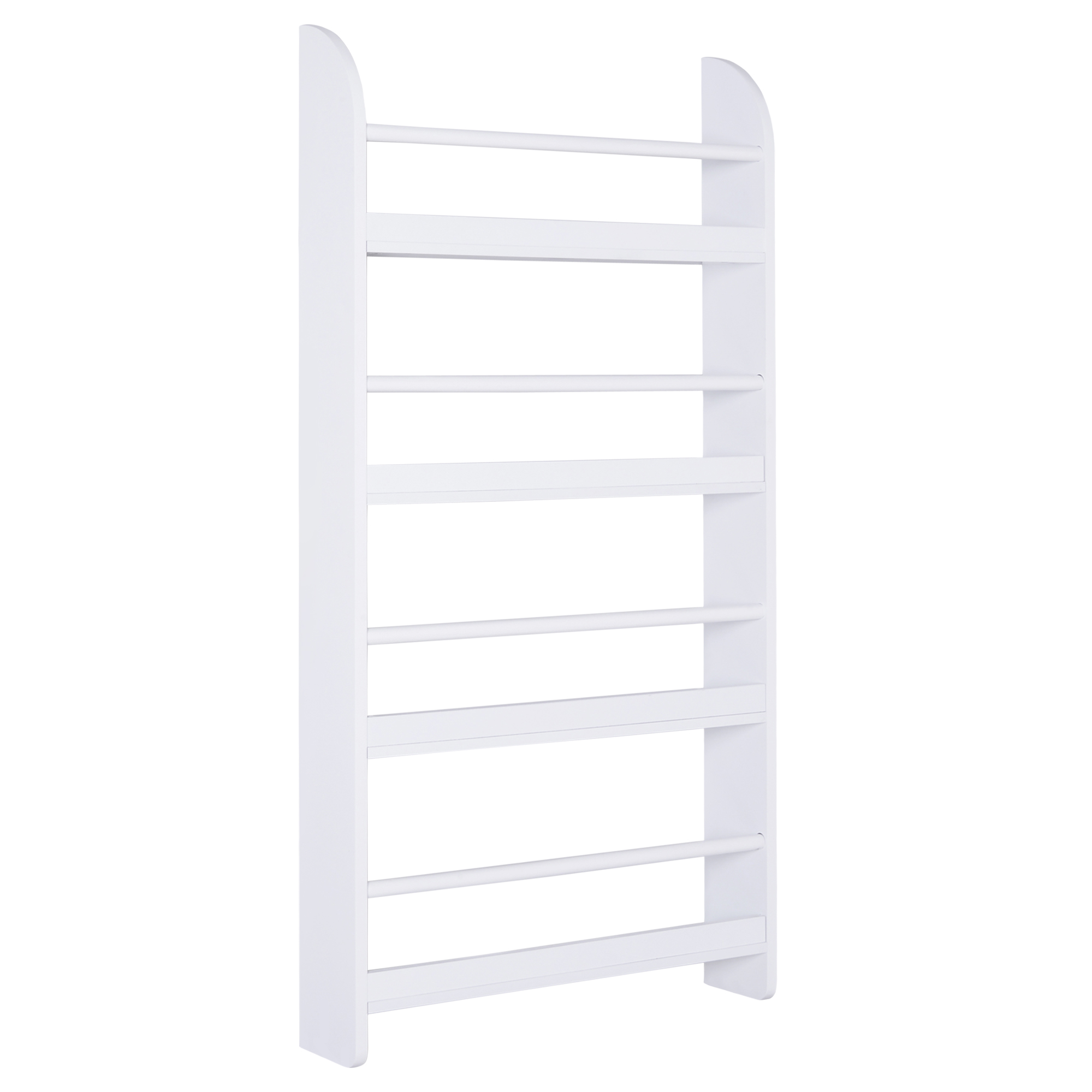 HOMCOM Estantería de Pared para Libros Librería Infantil 4 Estantes Hogar Oficina 59x12x113cm Blanco Resistente | Aosom España