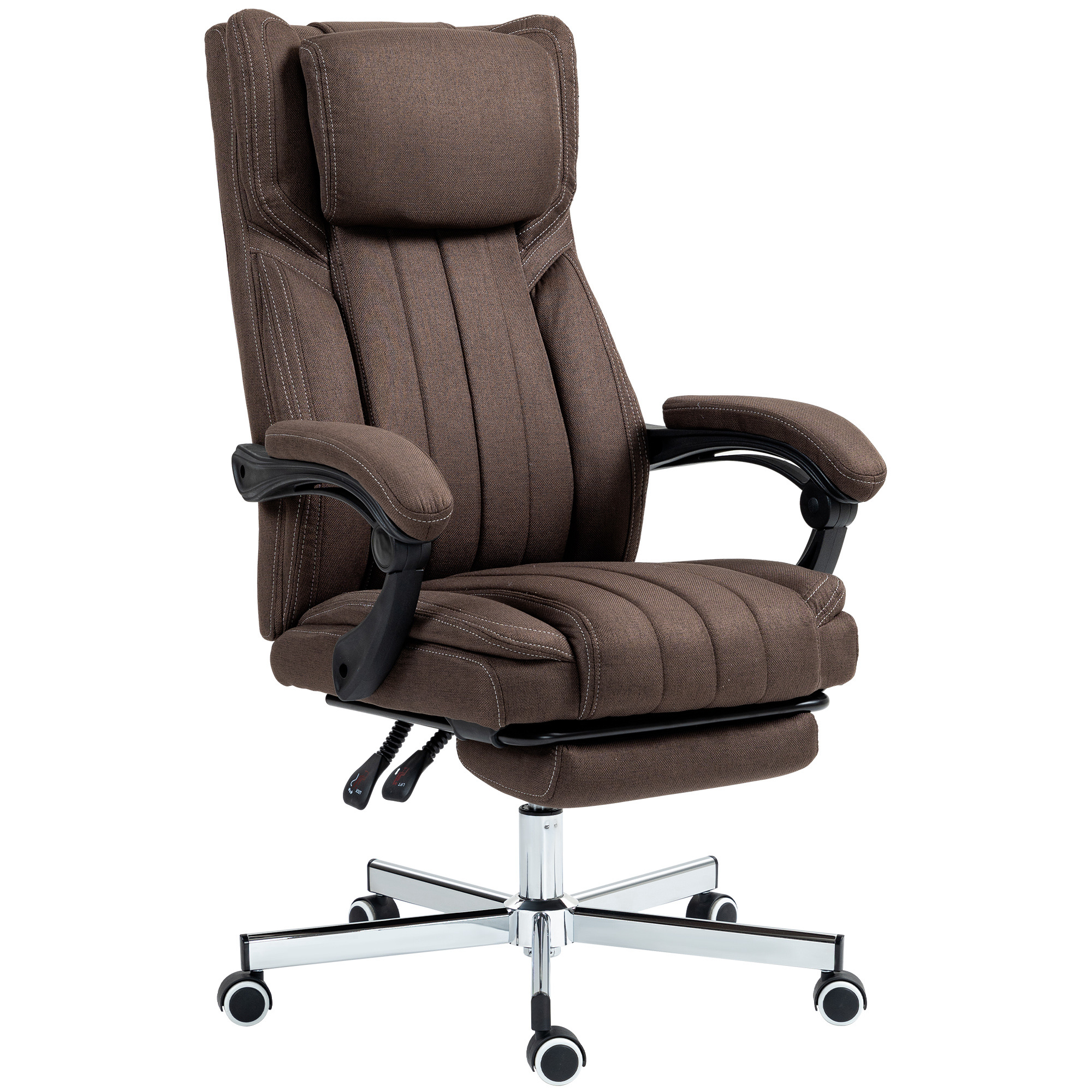 Vinsetto Silla de Masaje Silla de Oficina con 6 Puntos Ajustable Control Remoto Reposapiés y Reposacabezas Marrón Oscuro | Aosom España