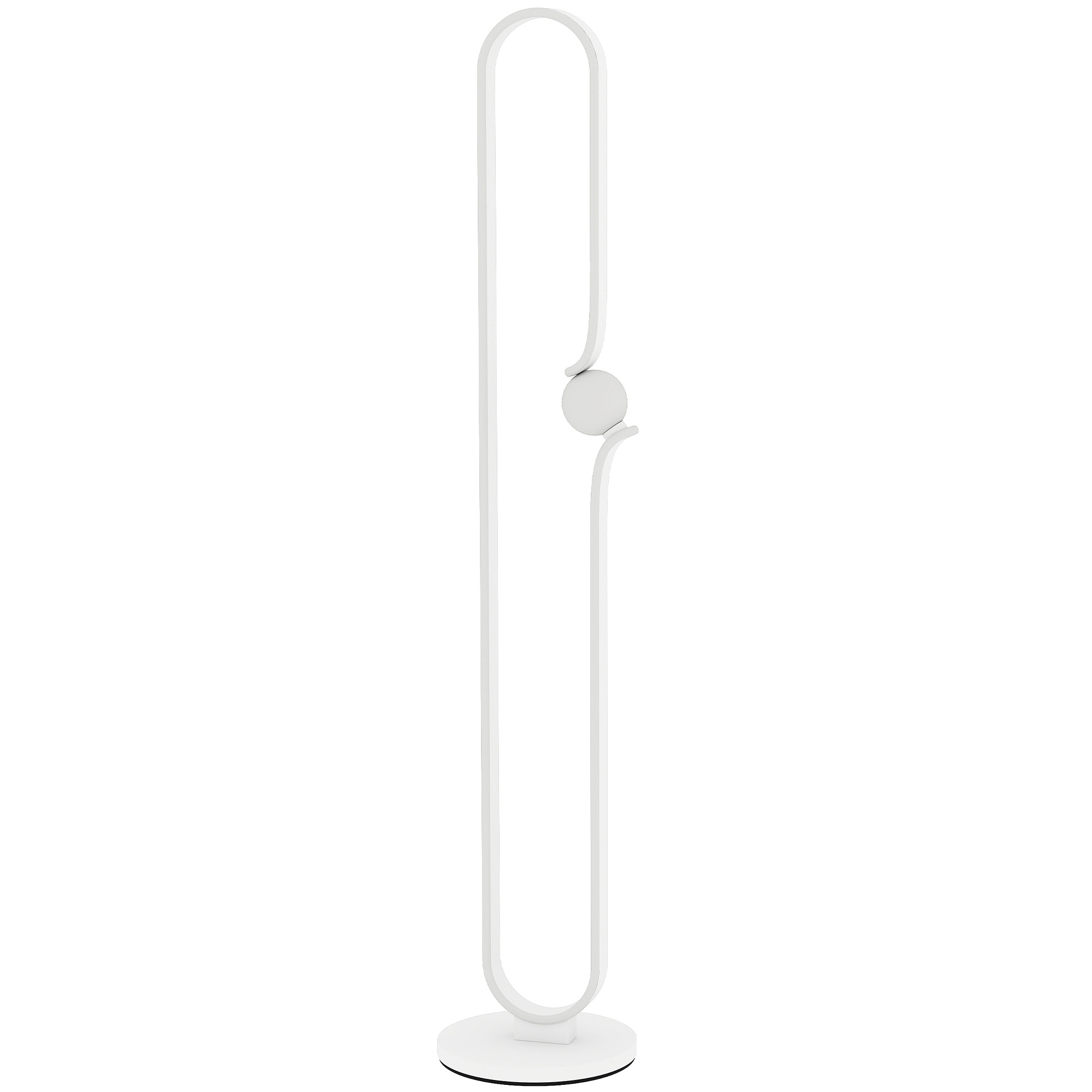 HOMCOM Floor Lamp for Living Room, Modern Standing Lamp with Linen Shade & Foot Switch, Minimalist Tall Pole Lampshade for Bedroom, Office, White