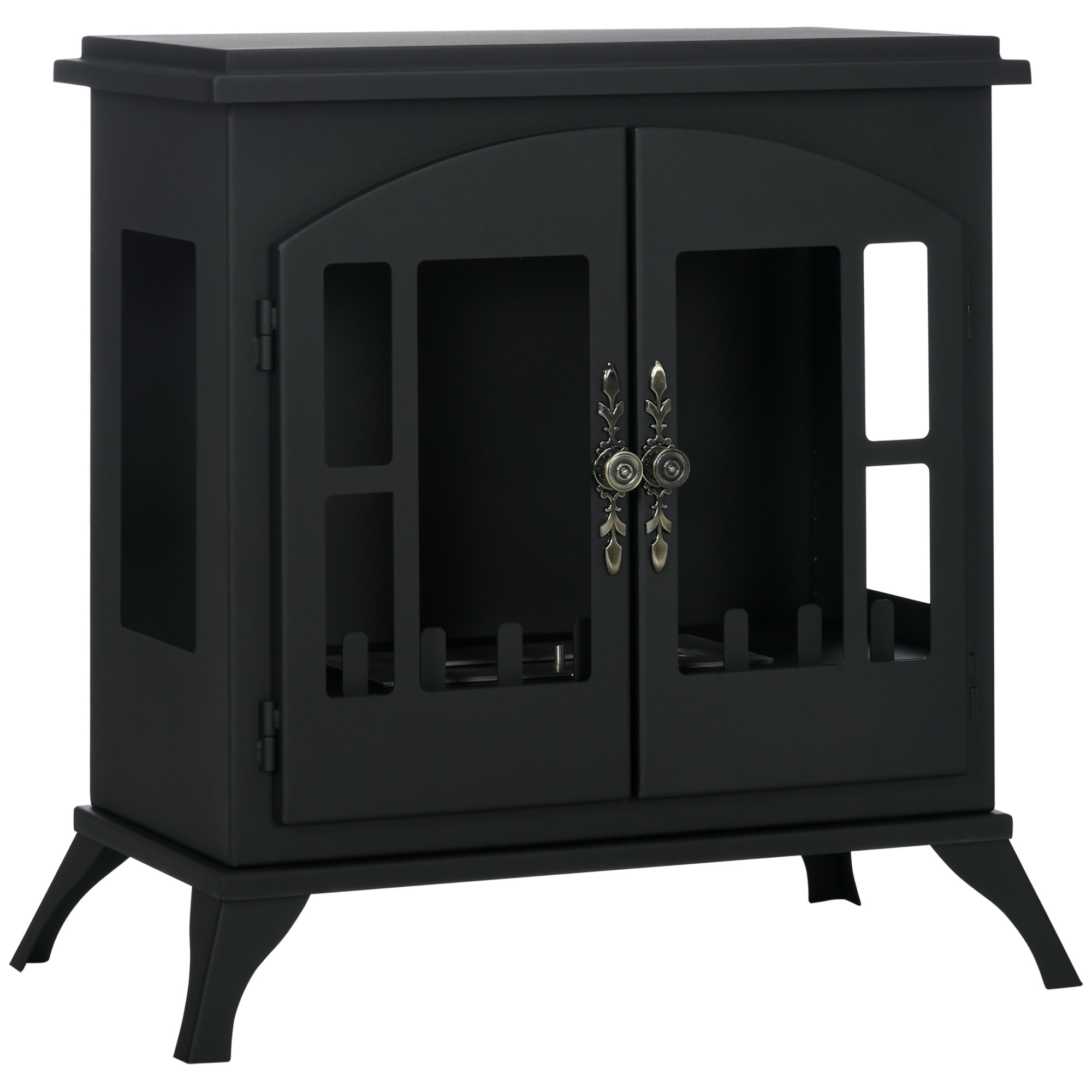 HOMCOM Șemineu pe Bioetanol Bioșemineu cu Arzător de 09L pentru 3 Ore de Ardere 55x31x55 cm Negru | Aosom Romania