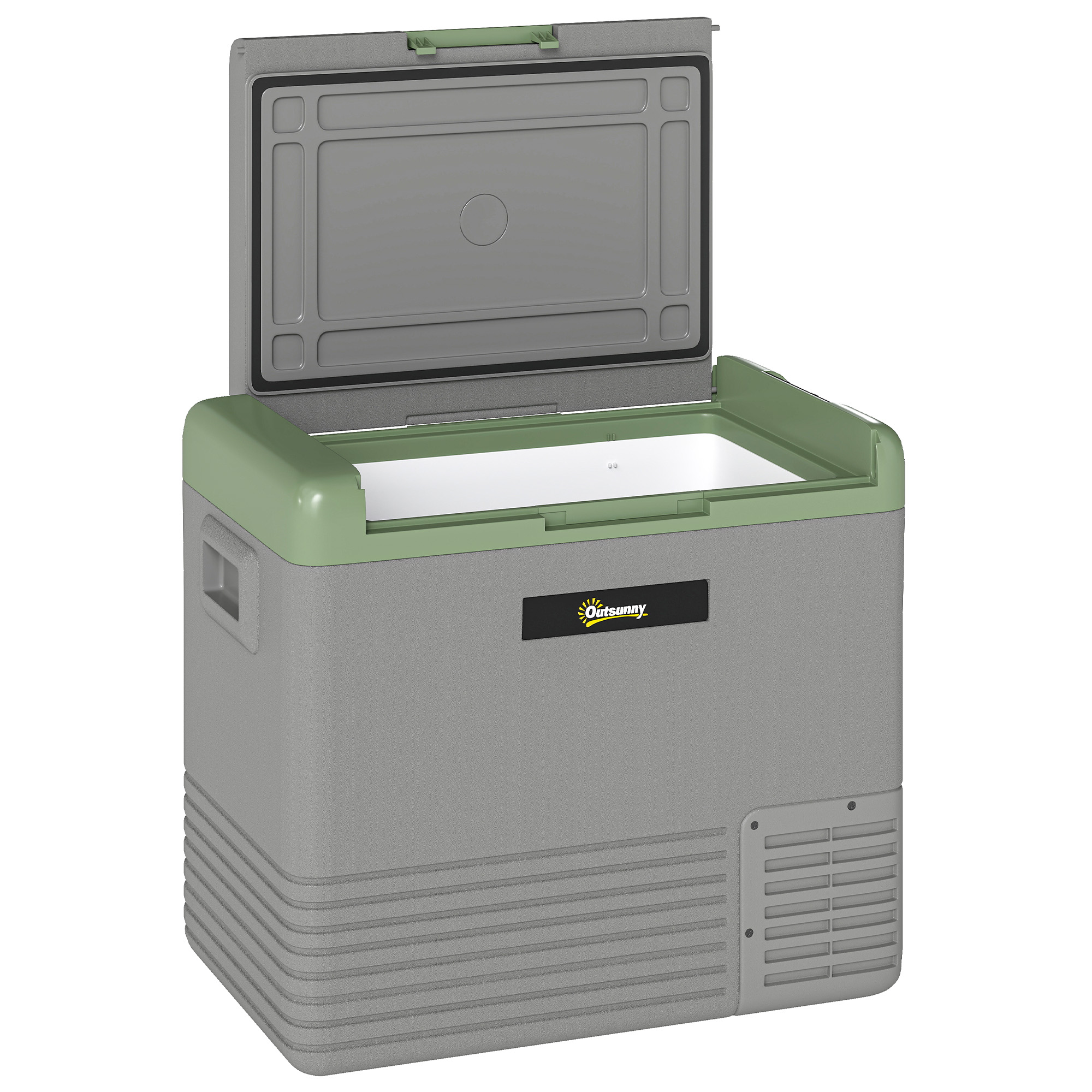 Outsunny 50L Car Refrigerator, Portable Compressor Car Fridge Freezer, Electric Cooler Box with 12/24V DC and 110-240V AC for Camping, Driving, Picnic, Down to -20℃