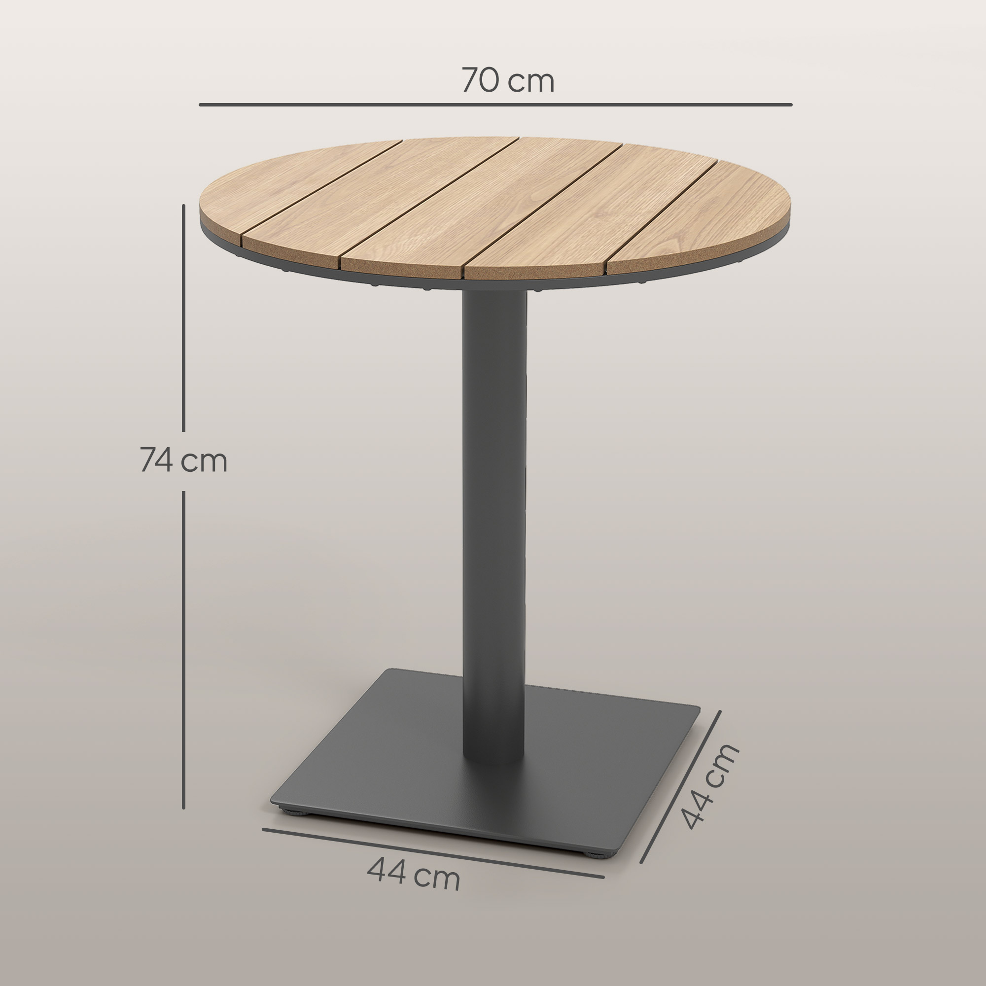 Outsunny Beistelltisch Rattan Gartentisch, 45 X 45 Cm Couchtisch Mit UV